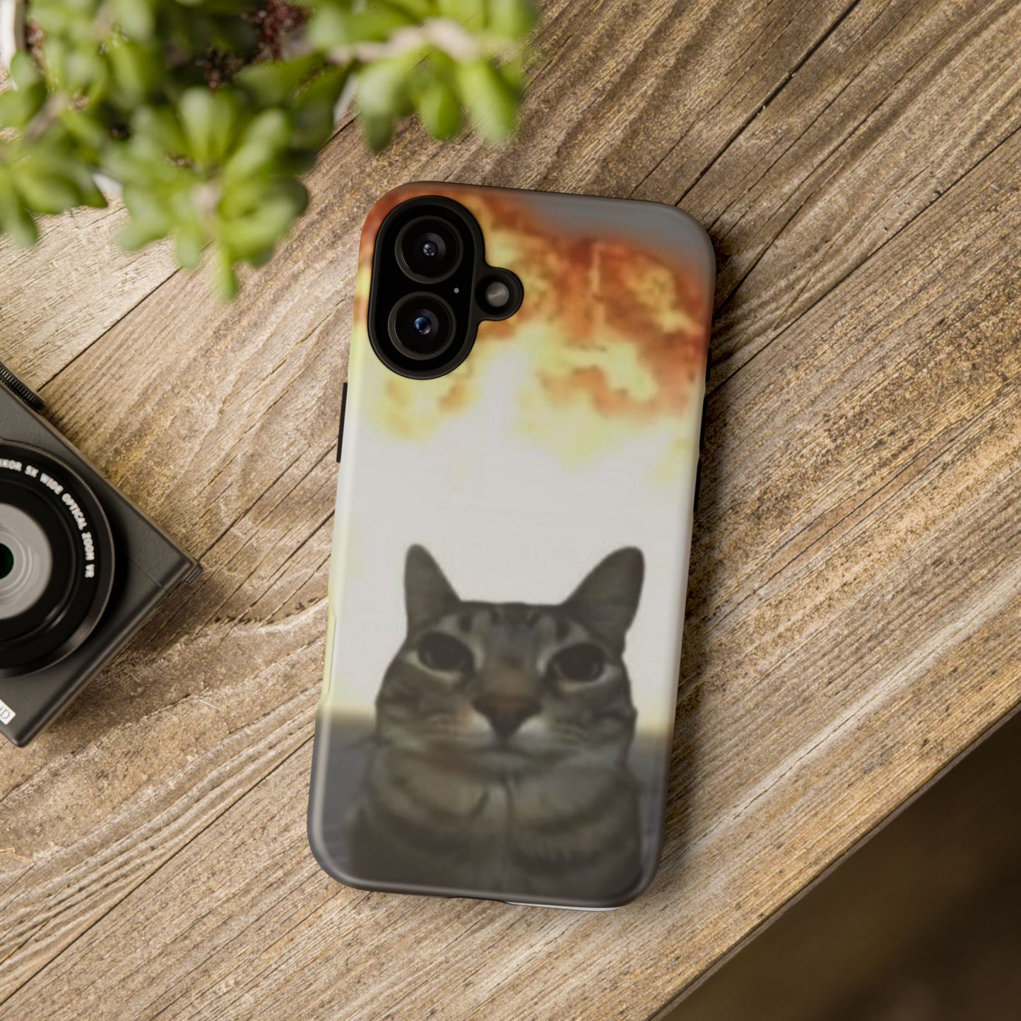 Cat-Themed Phone Case with Explosive Background, Tough Cases for Pet Lovers, Unique Gift for Cat Owners, Funny Animal Accessories, [...]