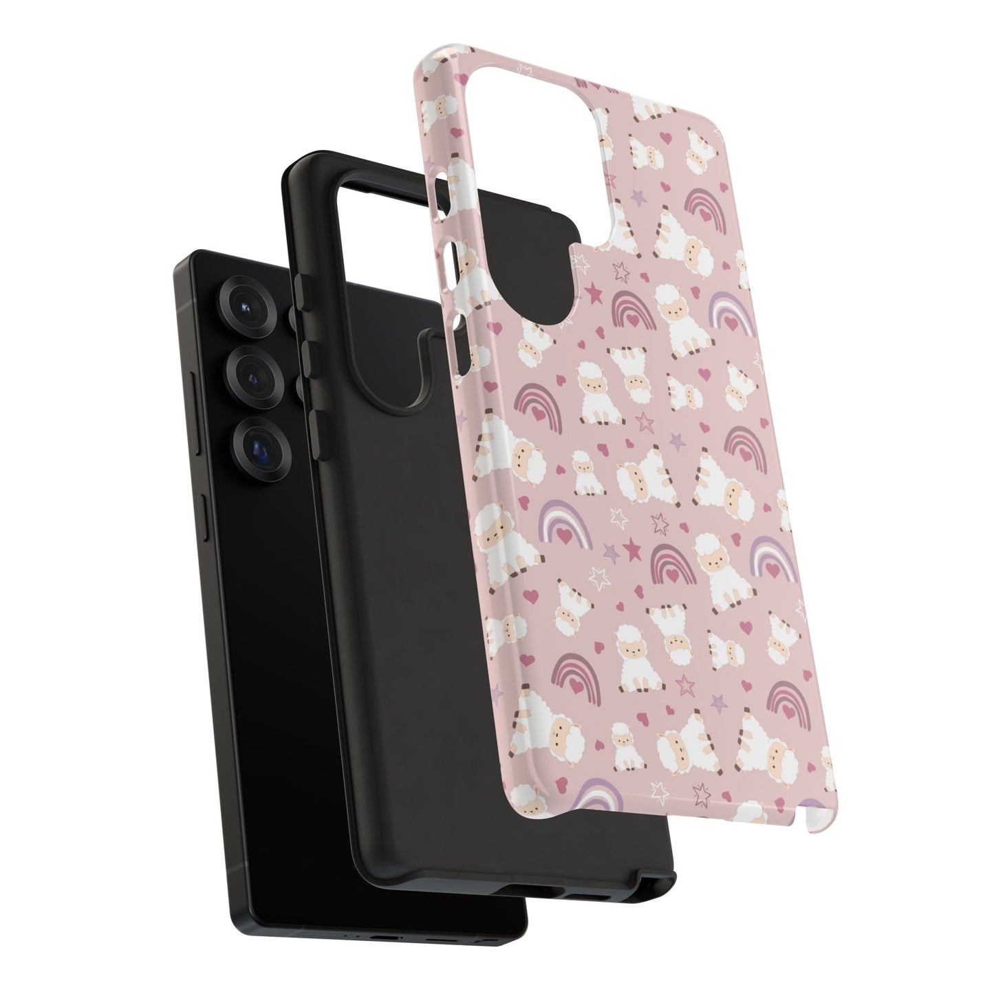 Cute Pastel Phone Case with Teddy Bears and Rainbows, Durable Phone Cover, Trendy Mobile Accessory, Gifts for Her, Birthday Must-Have