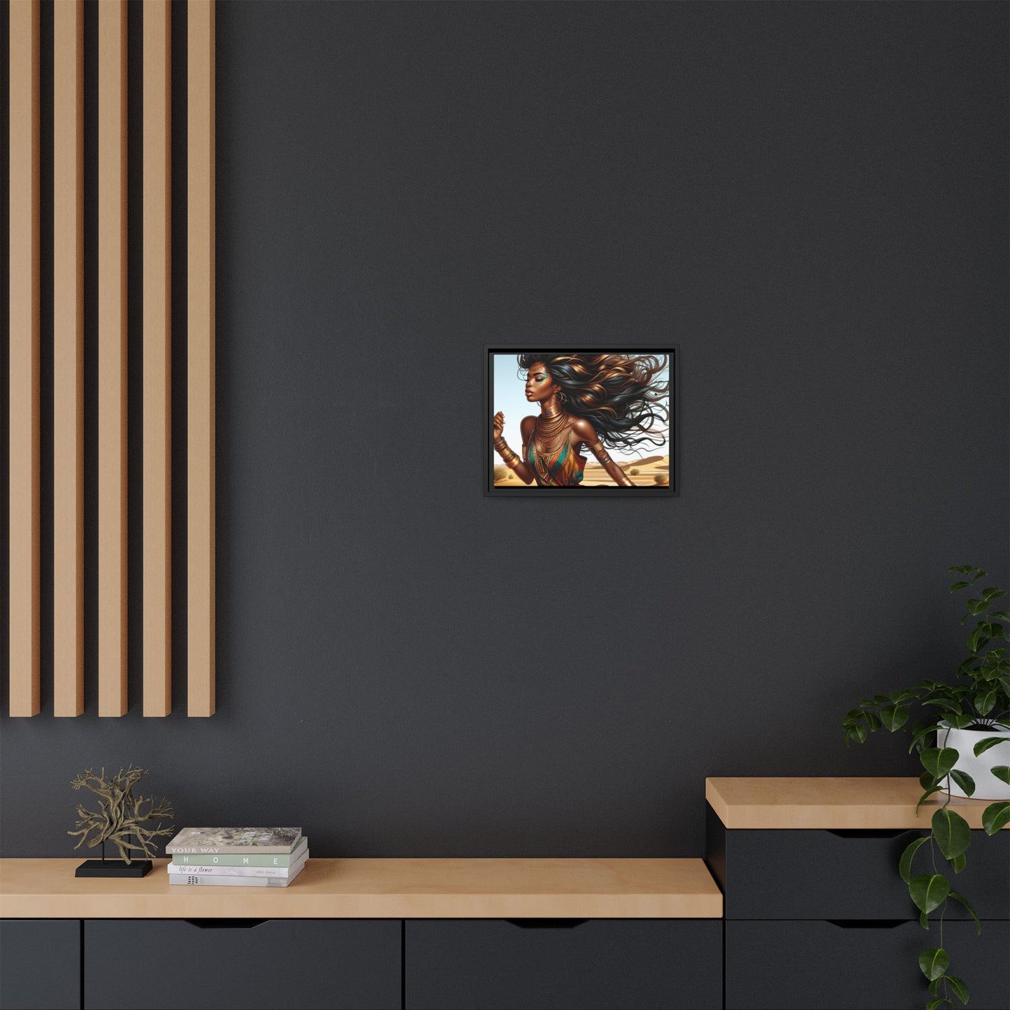 Framed Matte Canvas Art Print - Bohemian Elegance for Home Decor, African Woman Portrait, Gift for Art Lovers, Wall Decoration, [...]