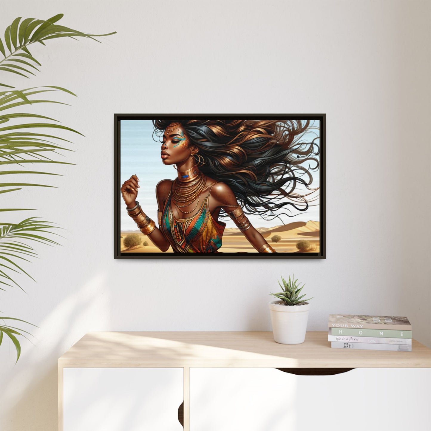 Framed Matte Canvas Art Print - Bohemian Elegance for Home Decor, African Woman Portrait, Gift for Art Lovers, Wall Decoration, [...]