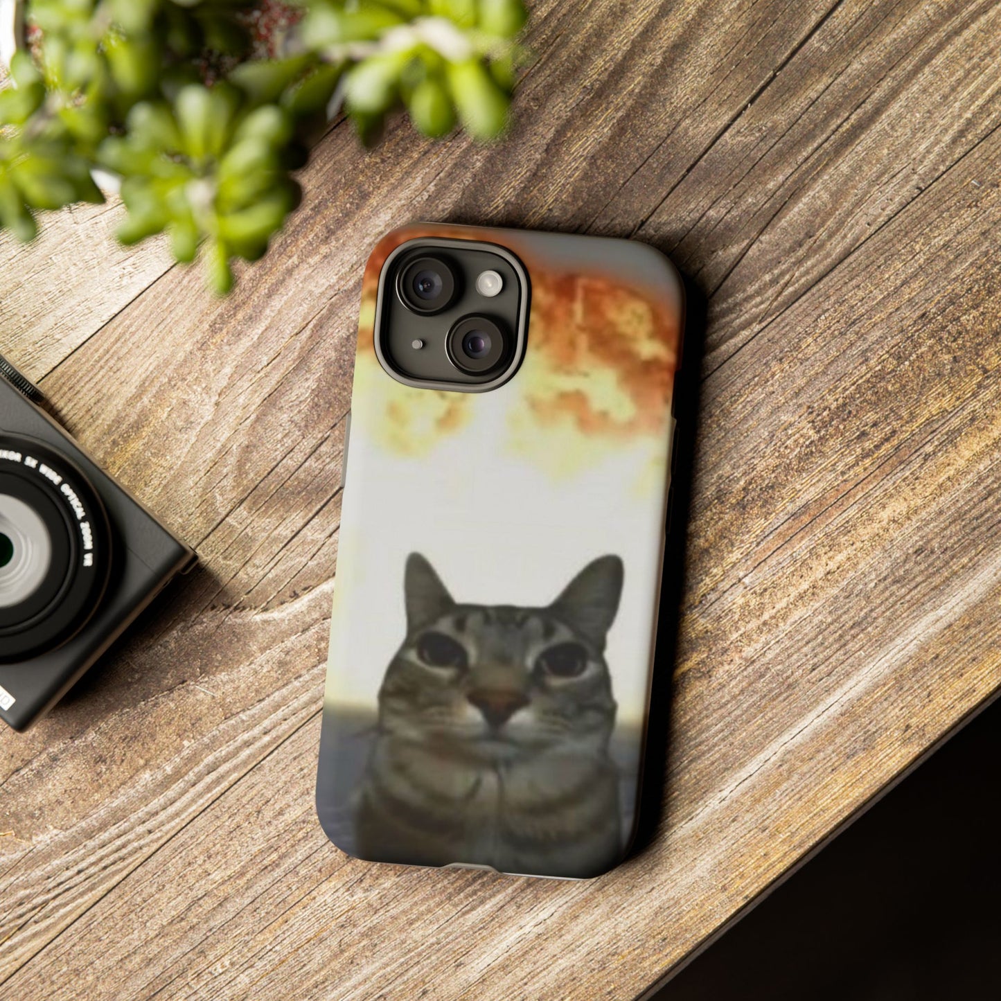 Cat-Themed Phone Case with Explosive Background, Tough Cases for Pet Lovers, Unique Gift for Cat Owners, Funny Animal Accessories, [...]