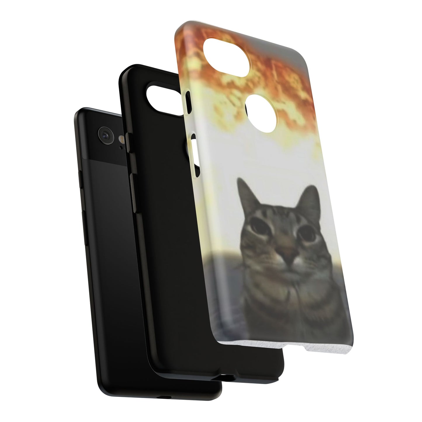Cat-Themed Phone Case with Explosive Background, Tough Cases for Pet Lovers, Unique Gift for Cat Owners, Funny Animal Accessories, [...]