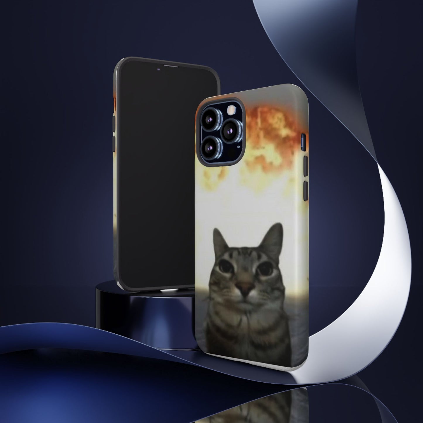Cat-Themed Phone Case with Explosive Background, Tough Cases for Pet Lovers, Unique Gift for Cat Owners, Funny Animal Accessories, [...]