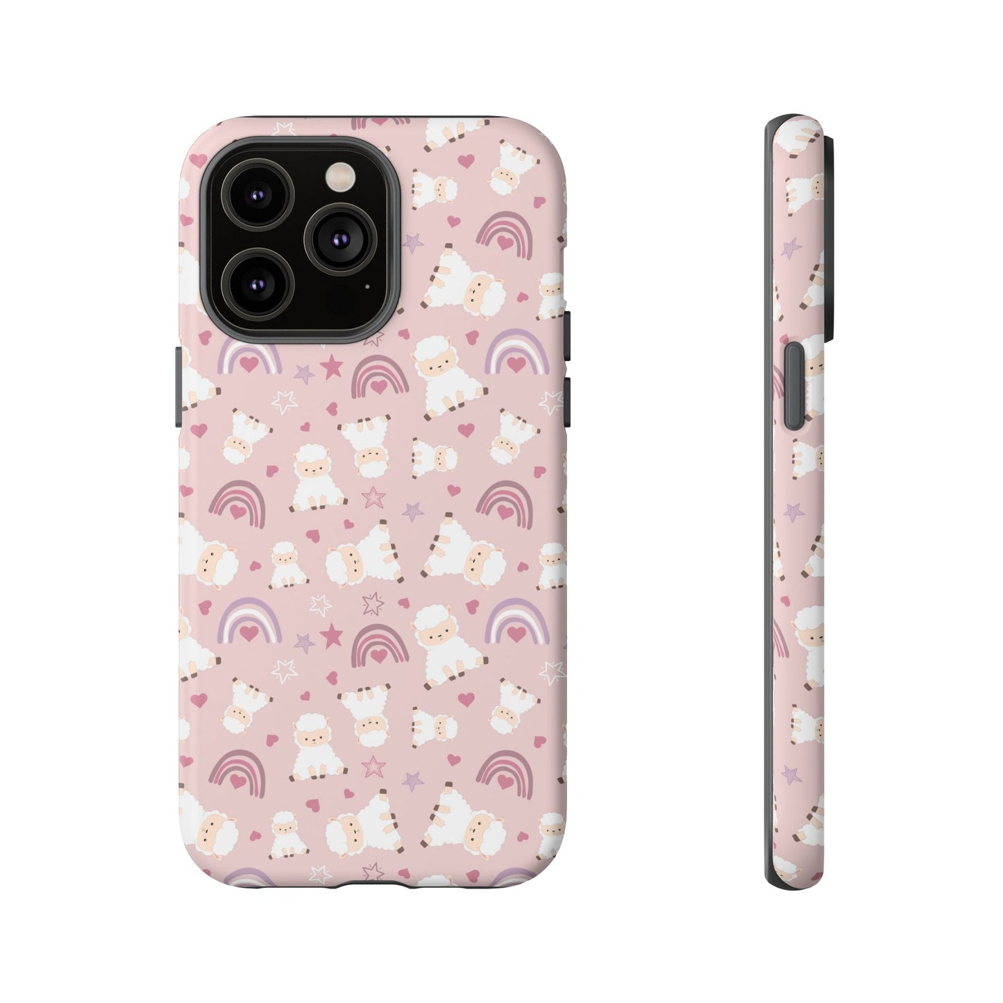 Cute Pastel Phone Case with Teddy Bears and Rainbows, Durable Phone Cover, Trendy Mobile Accessory, Gifts for Her, Birthday Must-Have