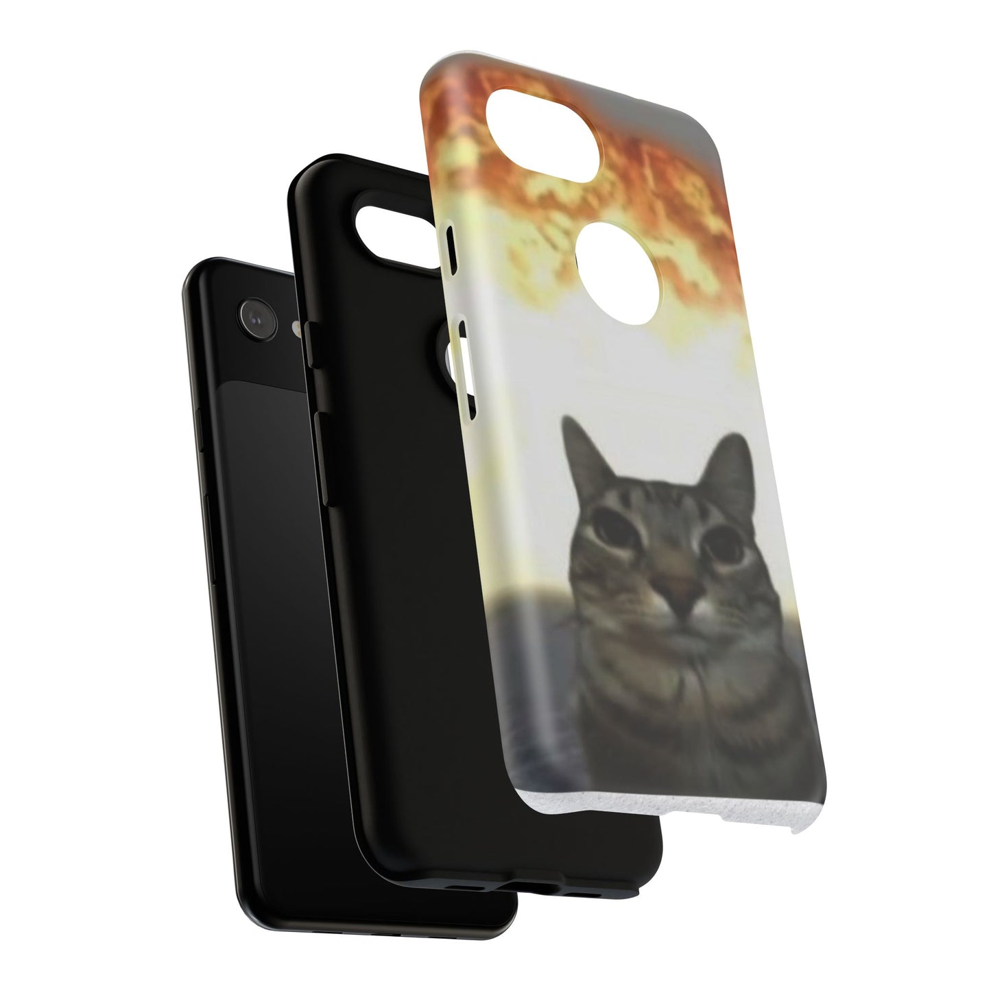 Cat-Themed Phone Case with Explosive Background, Tough Cases for Pet Lovers, Unique Gift for Cat Owners, Funny Animal Accessories, [...]