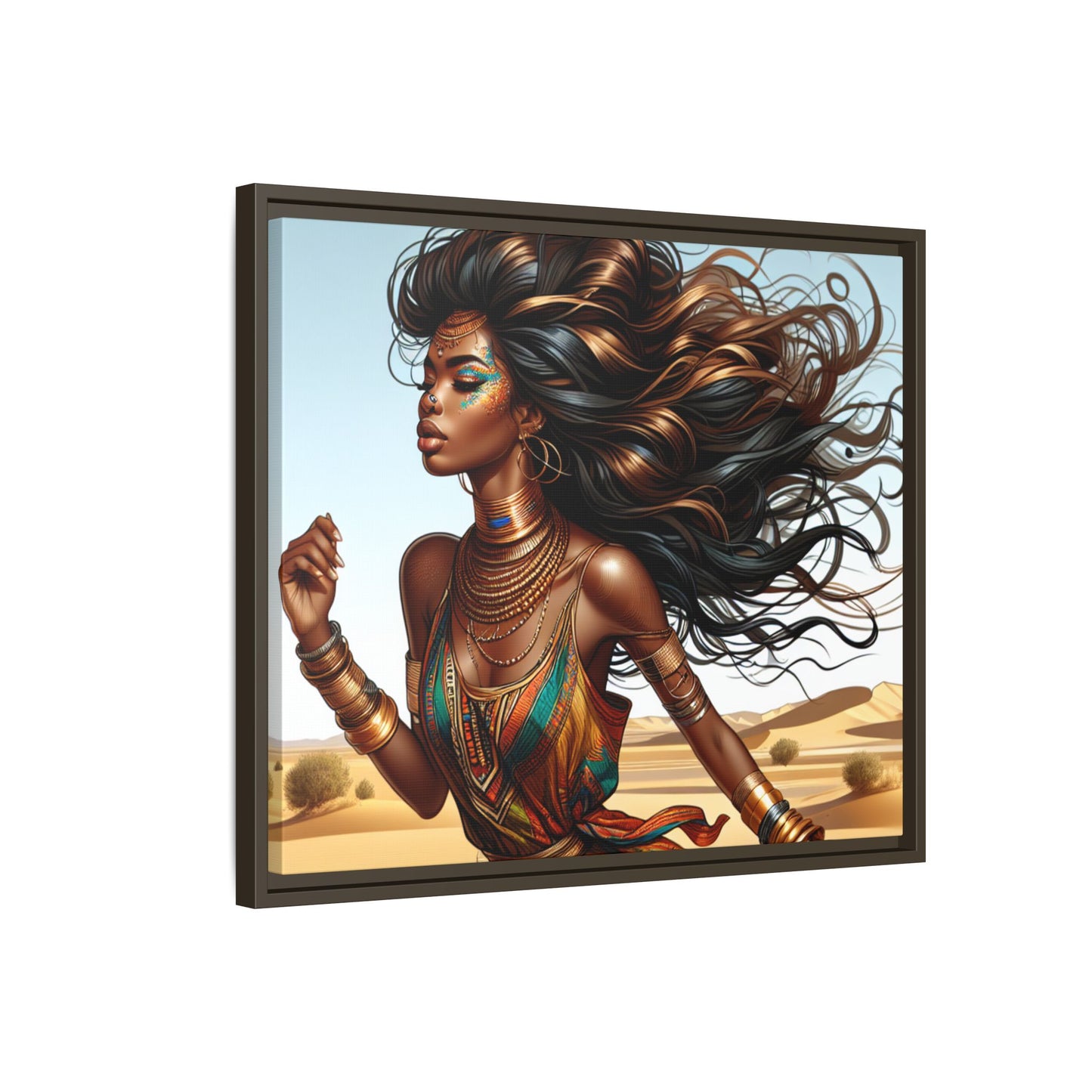 Framed Matte Canvas Art Print - Bohemian Elegance for Home Decor, African Woman Portrait, Gift for Art Lovers, Wall Decoration, [...]