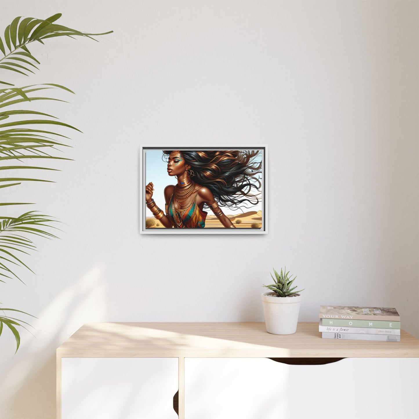 Framed Matte Canvas Art Print - Bohemian Elegance for Home Decor, African Woman Portrait, Gift for Art Lovers, Wall Decoration, [...]