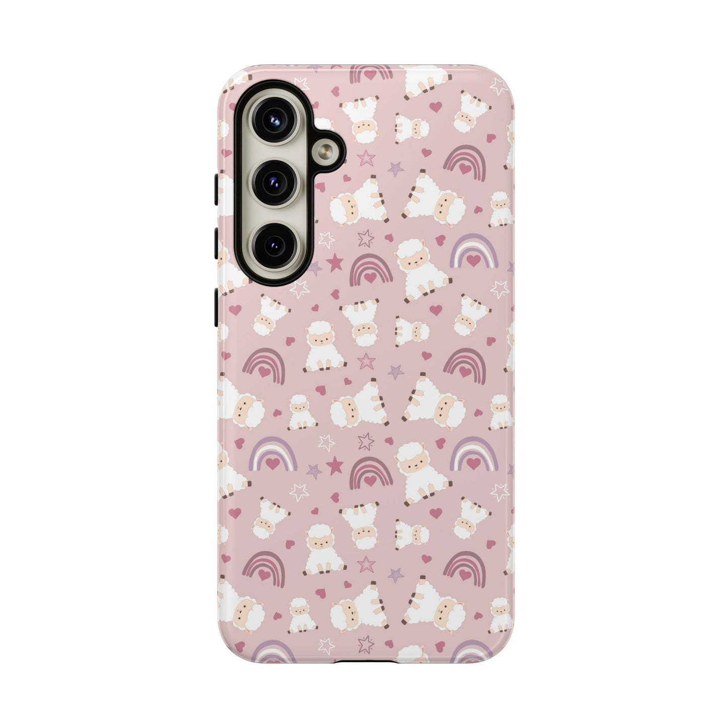Cute Pastel Phone Case with Teddy Bears and Rainbows, Durable Phone Cover, Trendy Mobile Accessory, Gifts for Her, Birthday Must-Have