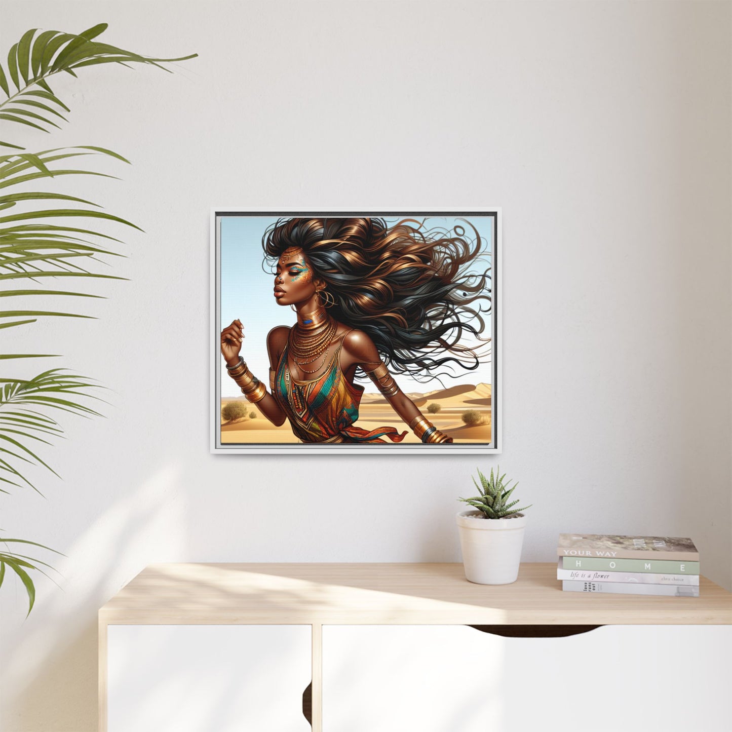 Framed Matte Canvas Art Print - Bohemian Elegance for Home Decor, African Woman Portrait, Gift for Art Lovers, Wall Decoration, [...]