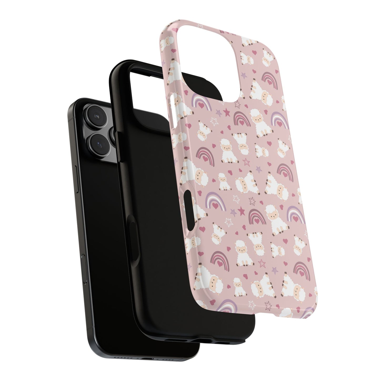 Cute Pastel Phone Case with Teddy Bears and Rainbows, Durable Phone Cover, Trendy Mobile Accessory, Gifts for Her, Birthday Must-Have