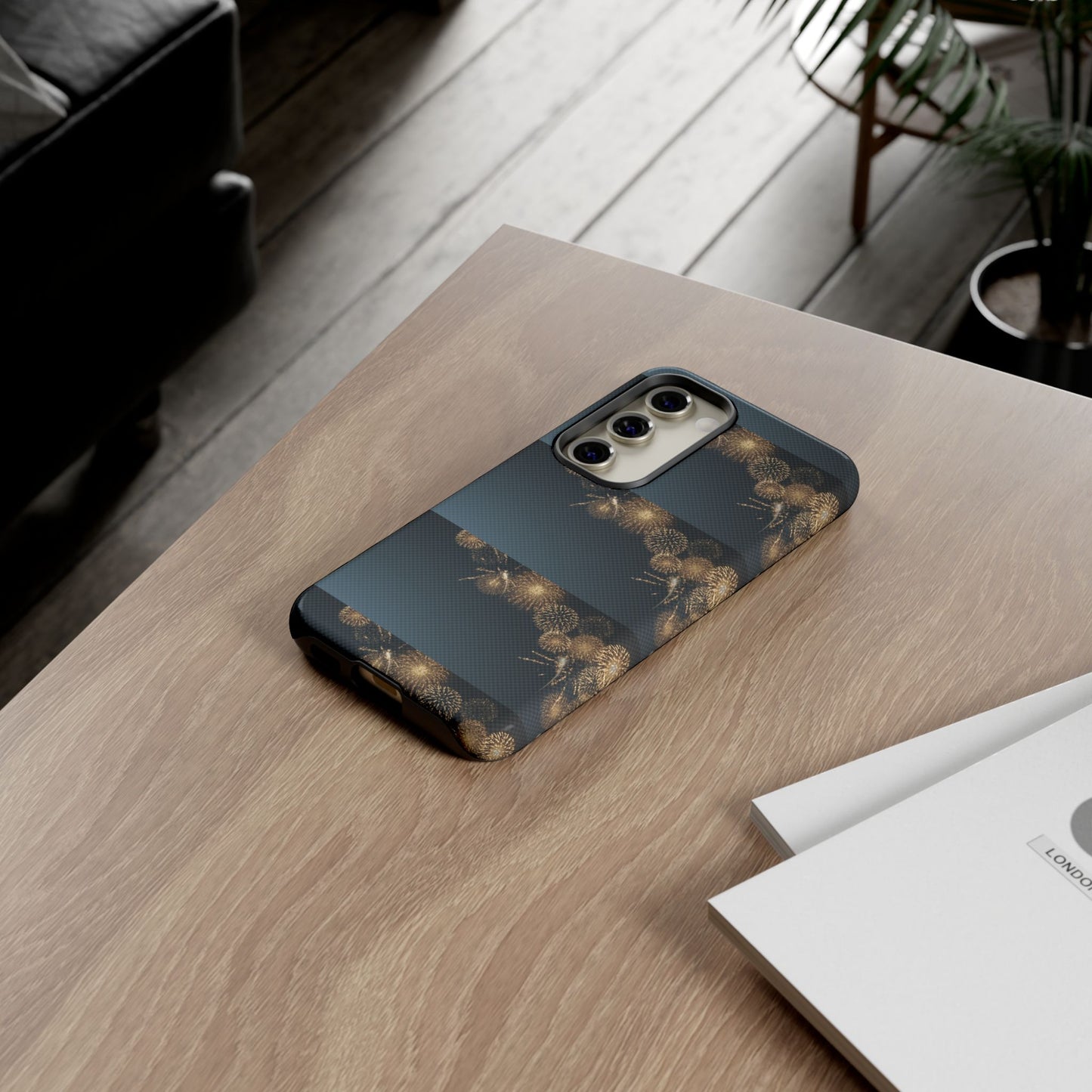 Elegant Fireworks Phone Case, Tough Phone Cover, Holiday Gift, Customizable Case, Premium Protection, Unique Design