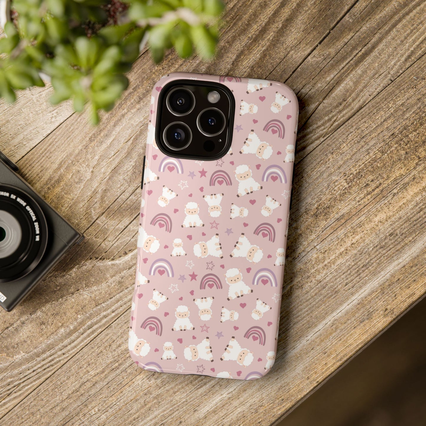 Cute Pastel Phone Case with Teddy Bears and Rainbows, Durable Phone Cover, Trendy Mobile Accessory, Gifts for Her, Birthday Must-Have
