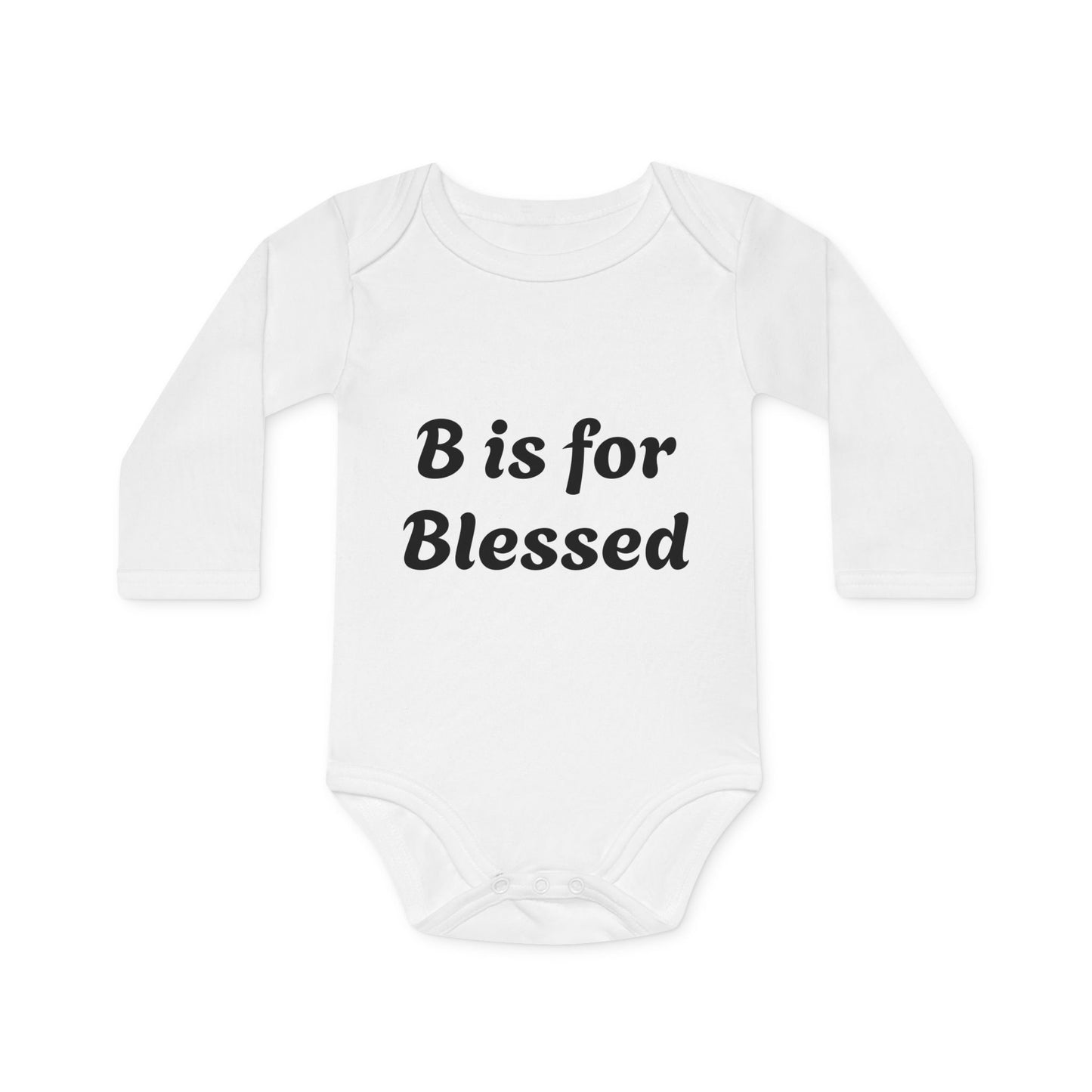 Blessed Baby Long-Sleeve Organic Bodysuit | Newborn Gift, Baby Shower, Infant Wear, Eco-Friendly Clothing, Christening Outfit