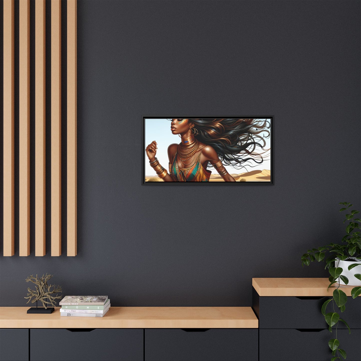 Framed Matte Canvas Art Print - Bohemian Elegance for Home Decor, African Woman Portrait, Gift for Art Lovers, Wall Decoration, [...]