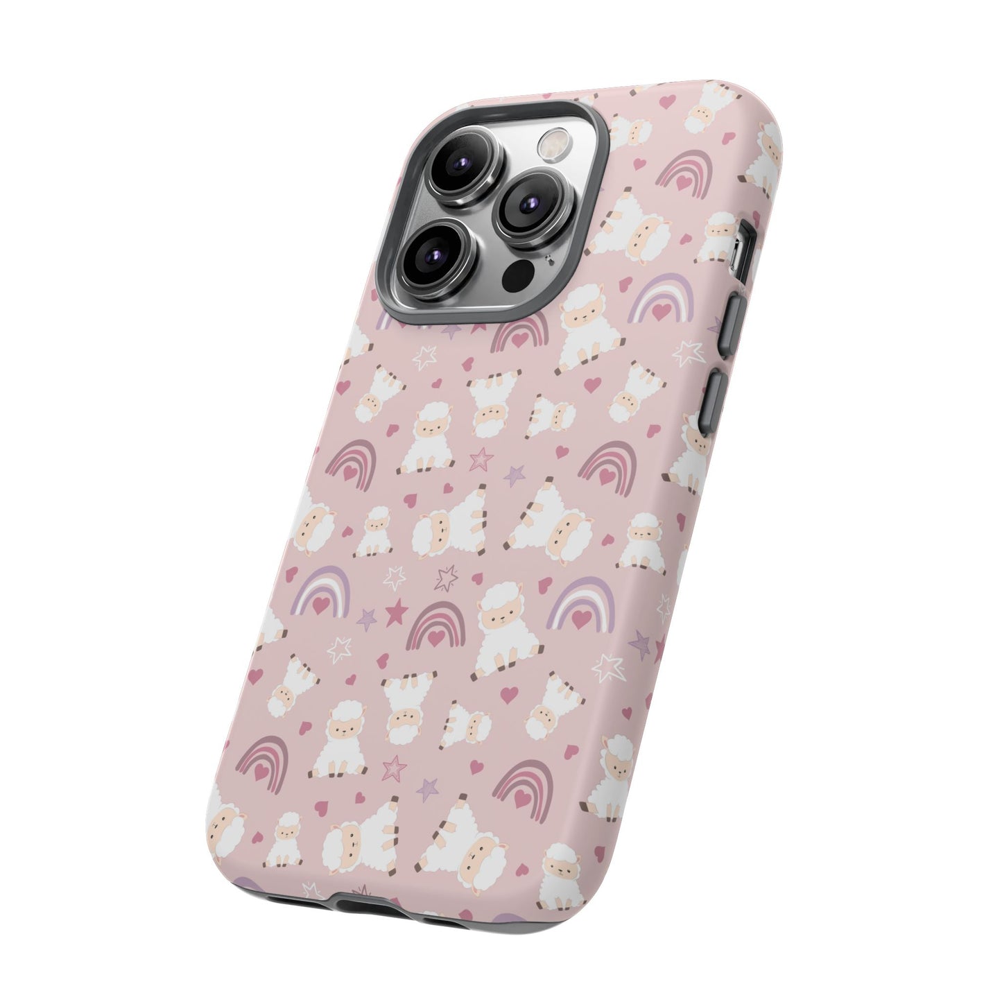 Cute Pastel Phone Case with Teddy Bears and Rainbows, Durable Phone Cover, Trendy Mobile Accessory, Gifts for Her, Birthday Must-Have