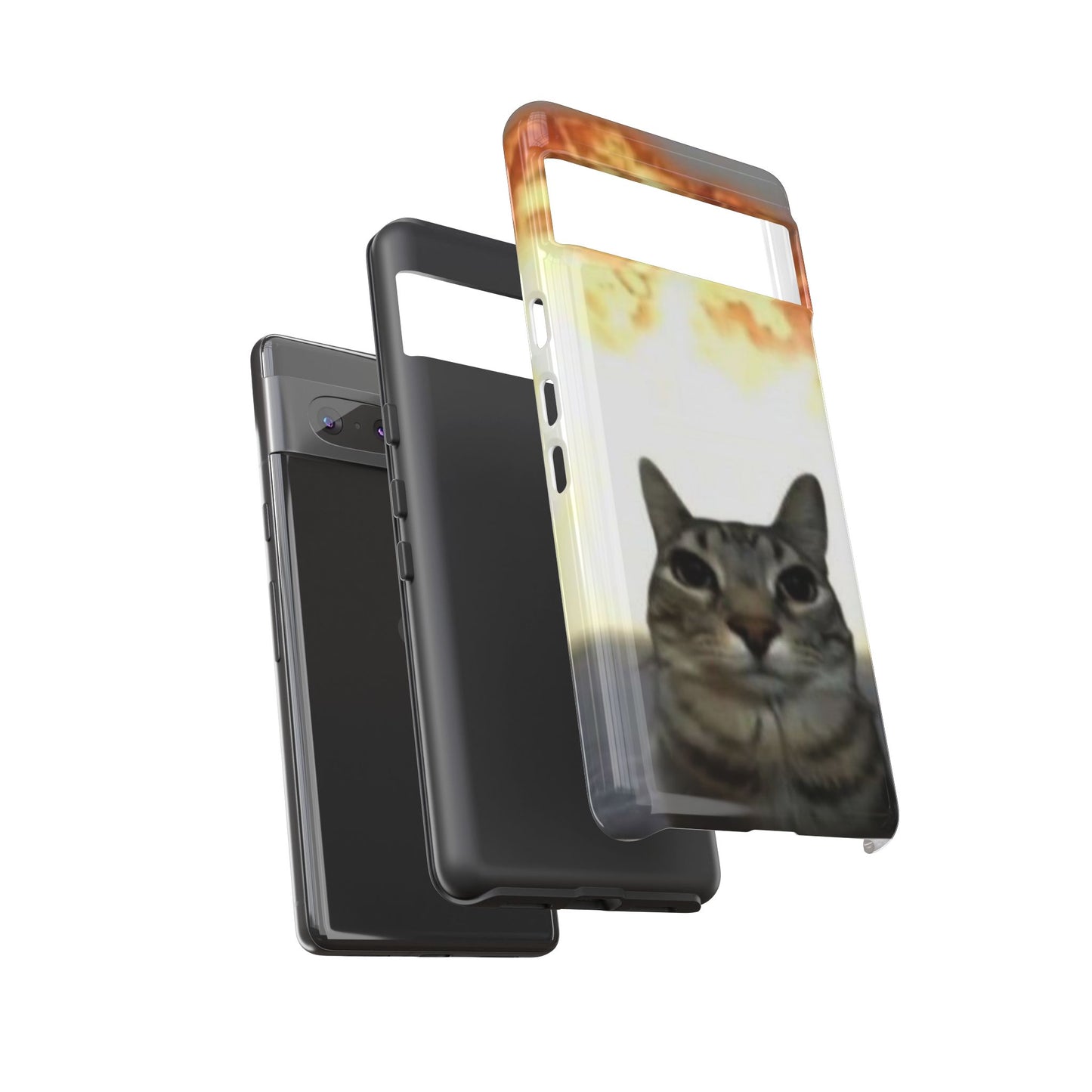 Cat-Themed Phone Case with Explosive Background, Tough Cases for Pet Lovers, Unique Gift for Cat Owners, Funny Animal Accessories, [...]