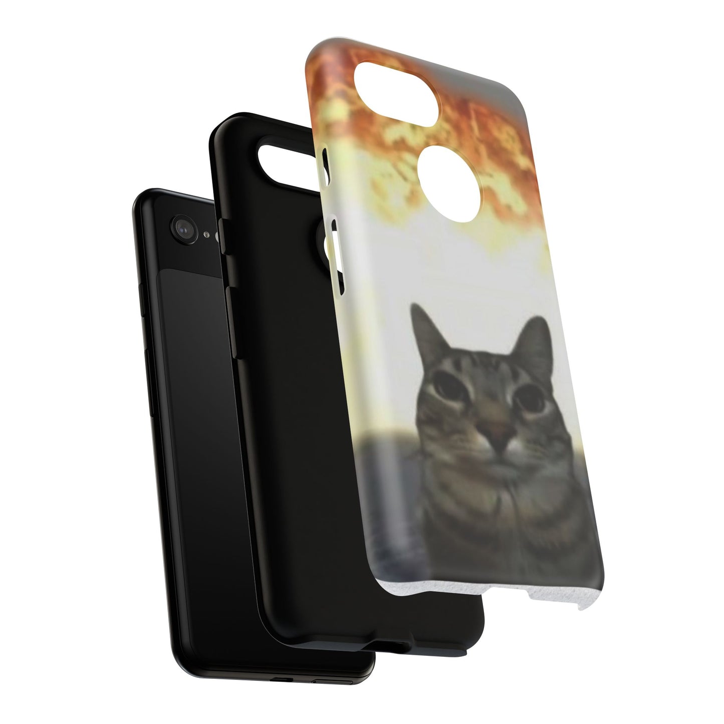 Cat-Themed Phone Case with Explosive Background, Tough Cases for Pet Lovers, Unique Gift for Cat Owners, Funny Animal Accessories, [...]