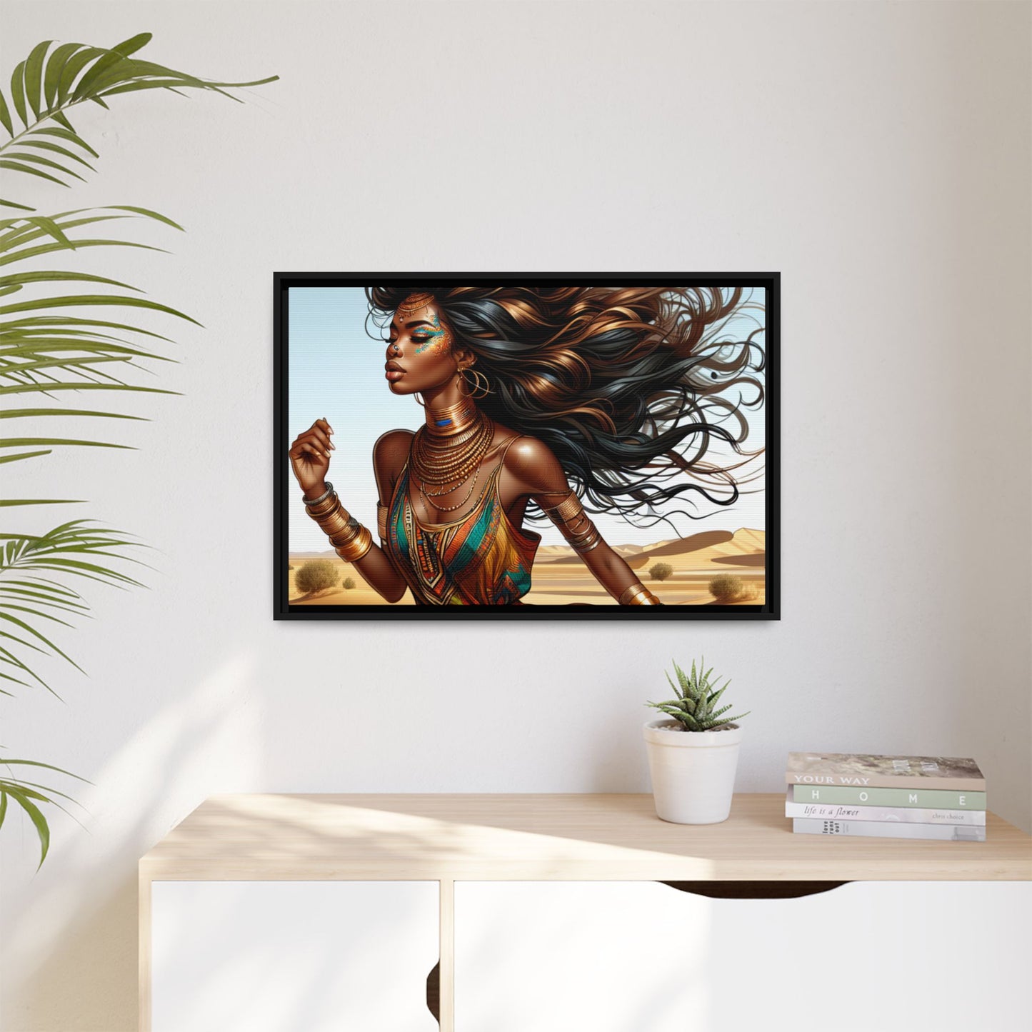 Framed Matte Canvas Art Print - Bohemian Elegance for Home Decor, African Woman Portrait, Gift for Art Lovers, Wall Decoration, [...]