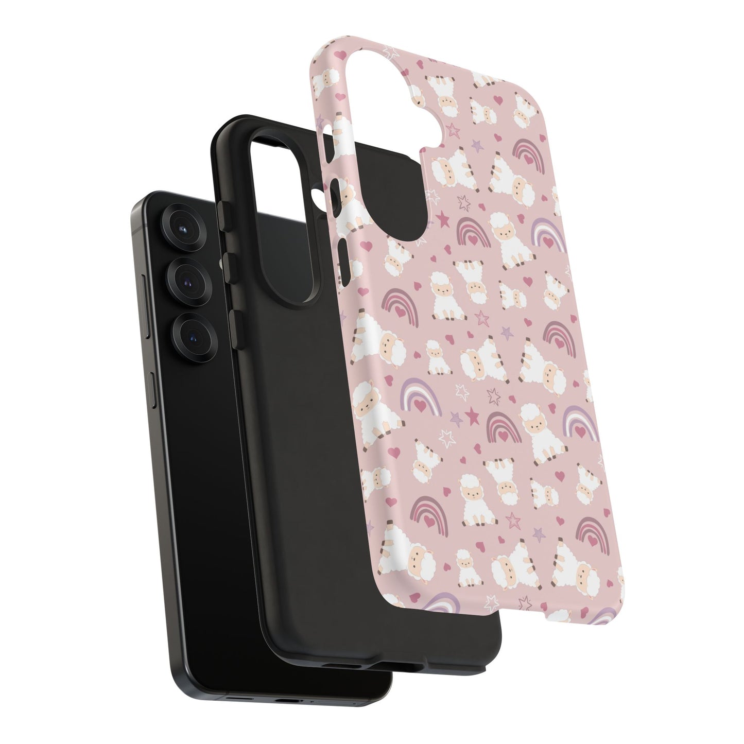Cute Pastel Phone Case with Teddy Bears and Rainbows, Durable Phone Cover, Trendy Mobile Accessory, Gifts for Her, Birthday Must-Have