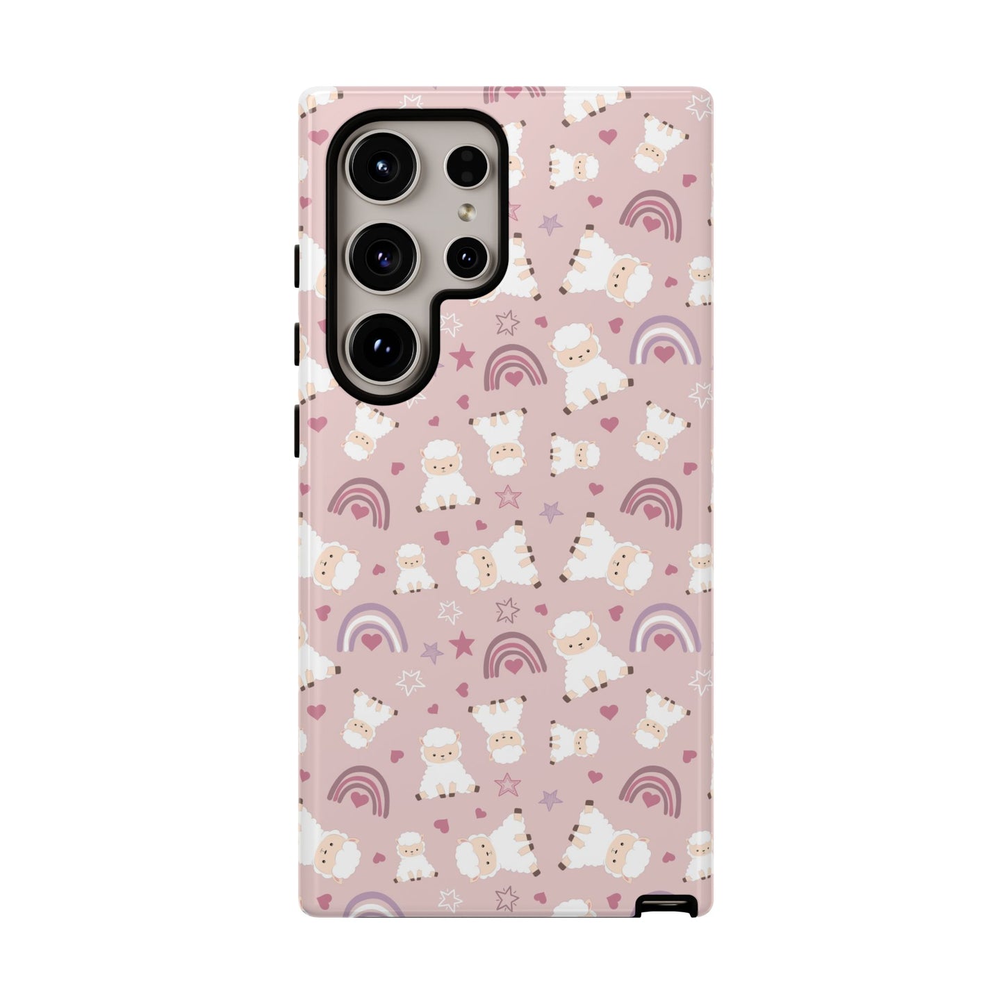 Cute Pastel Phone Case with Teddy Bears and Rainbows, Durable Phone Cover, Trendy Mobile Accessory, Gifts for Her, Birthday Must-Have