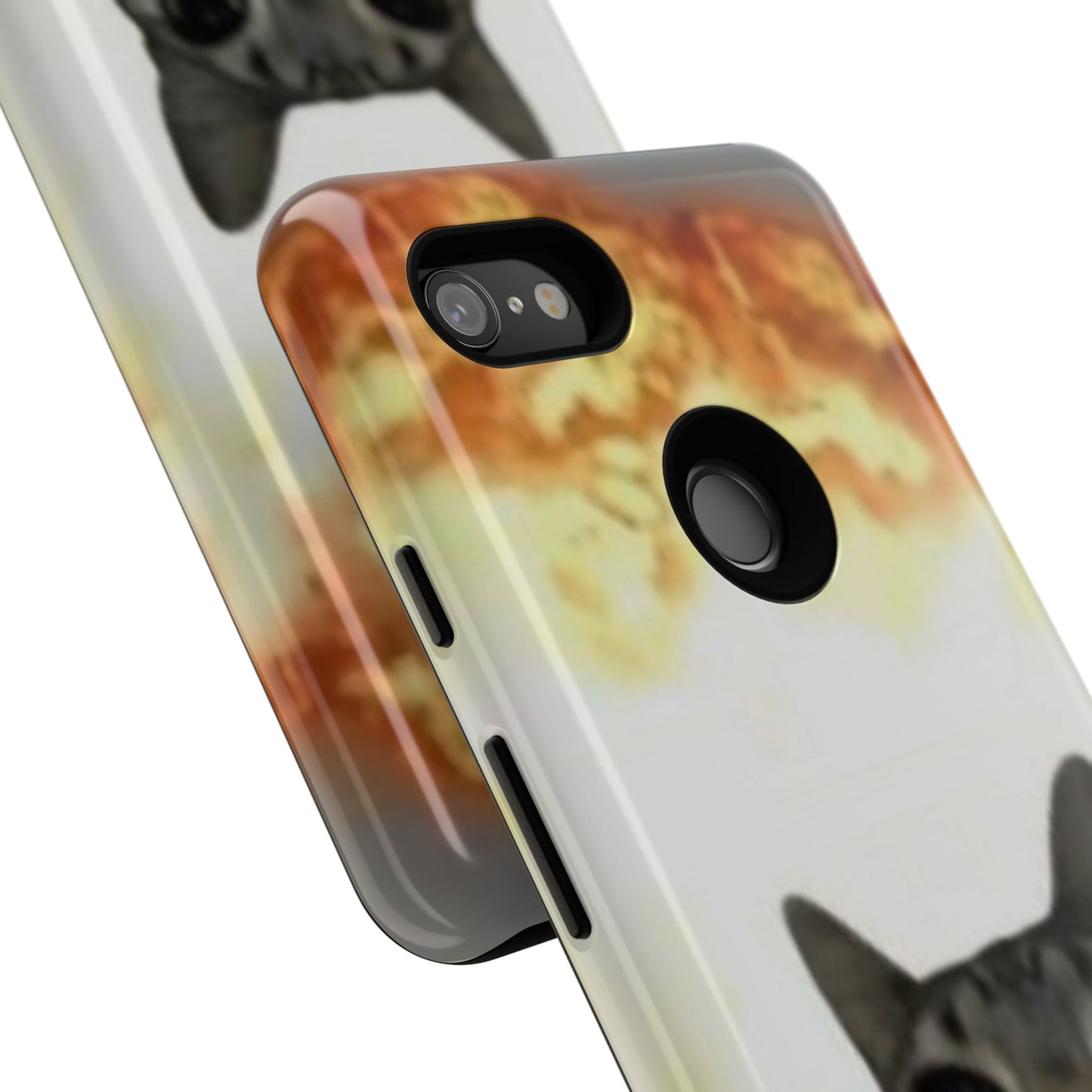 Cat-Themed Phone Case with Explosive Background, Tough Cases for Pet Lovers, Unique Gift for Cat Owners, Funny Animal Accessories, [...]