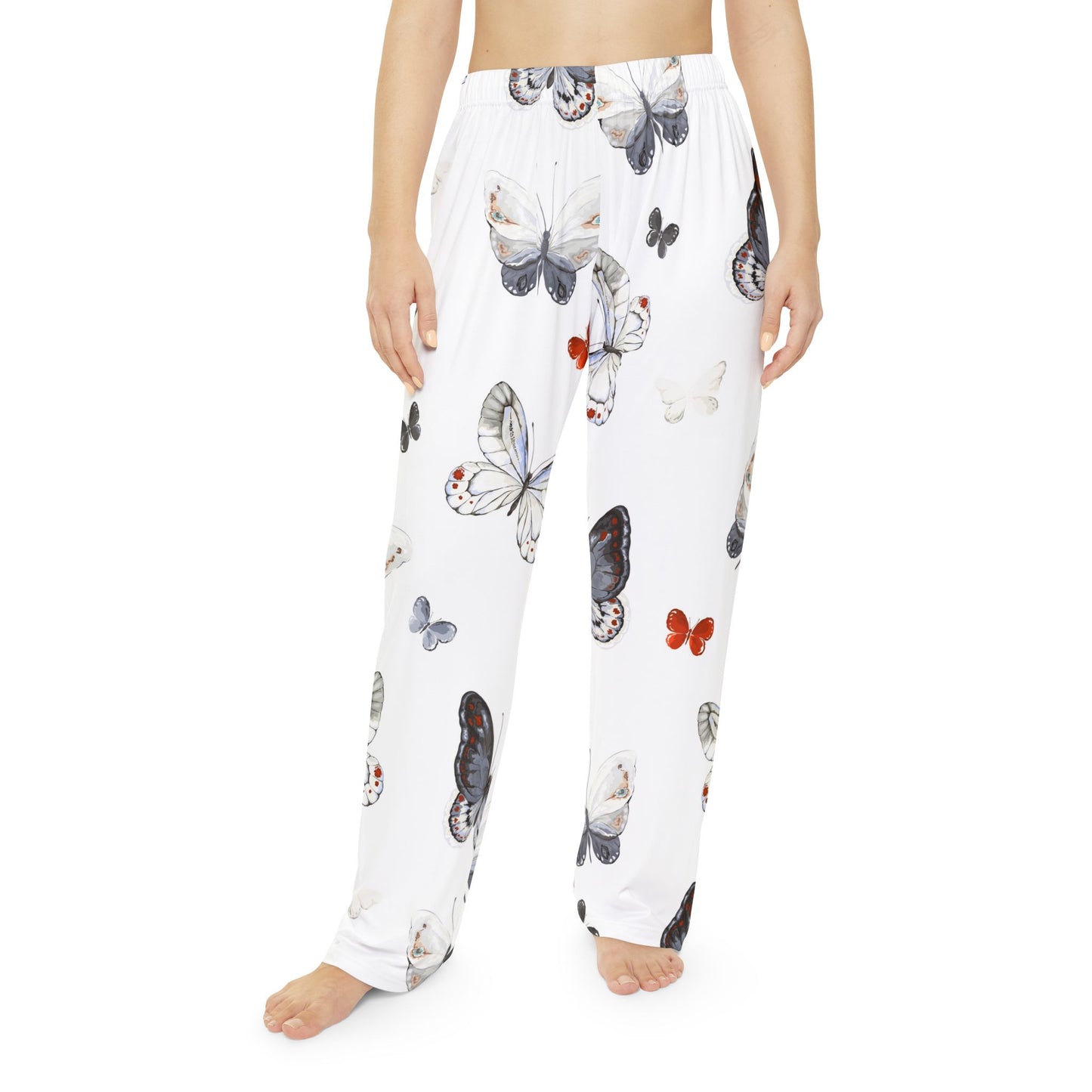 Butterfly Dreams Women's Pajama Pants, Cozy Sleepwear, Cute loungewear, Butterfly Print Pajama Trousers, Gift for Her