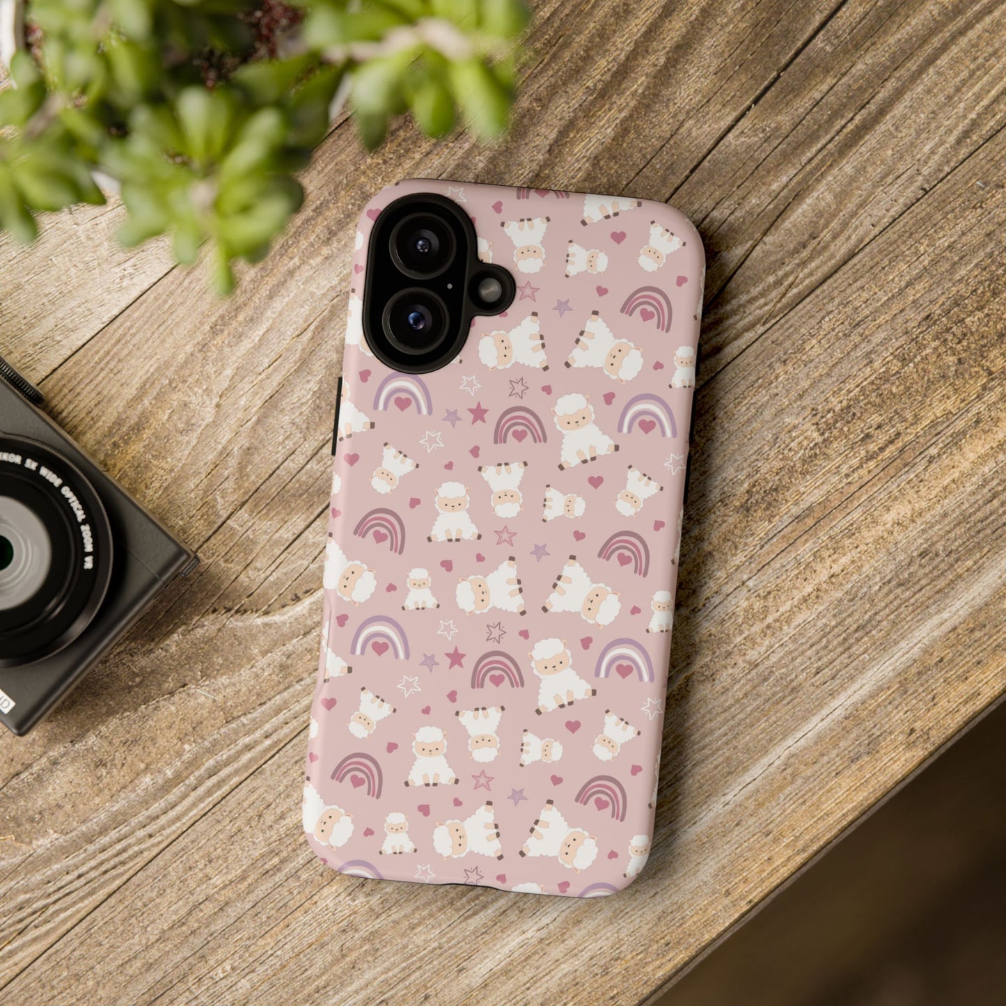 Cute Pastel Phone Case with Teddy Bears and Rainbows, Durable Phone Cover, Trendy Mobile Accessory, Gifts for Her, Birthday Must-Have