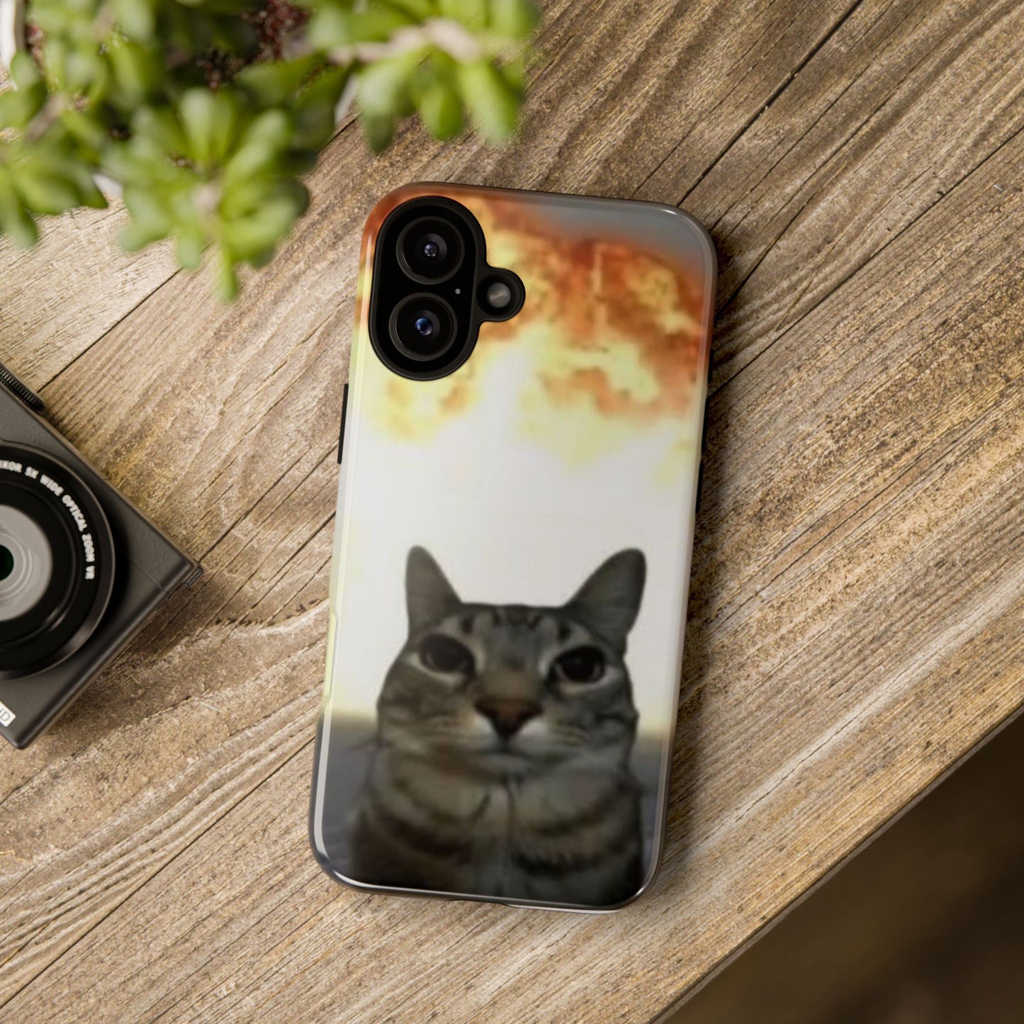 Cat-Themed Phone Case with Explosive Background, Tough Cases for Pet Lovers, Unique Gift for Cat Owners, Funny Animal Accessories, [...]