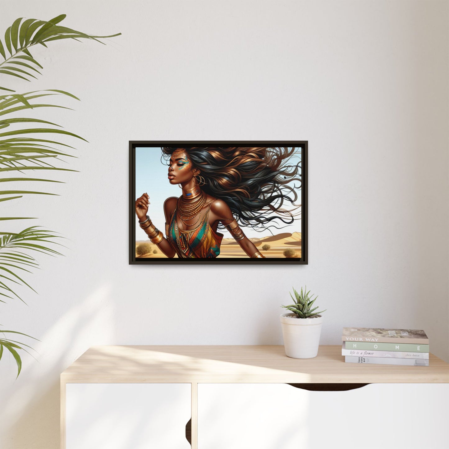 Framed Matte Canvas Art Print - Bohemian Elegance for Home Decor, African Woman Portrait, Gift for Art Lovers, Wall Decoration, [...]