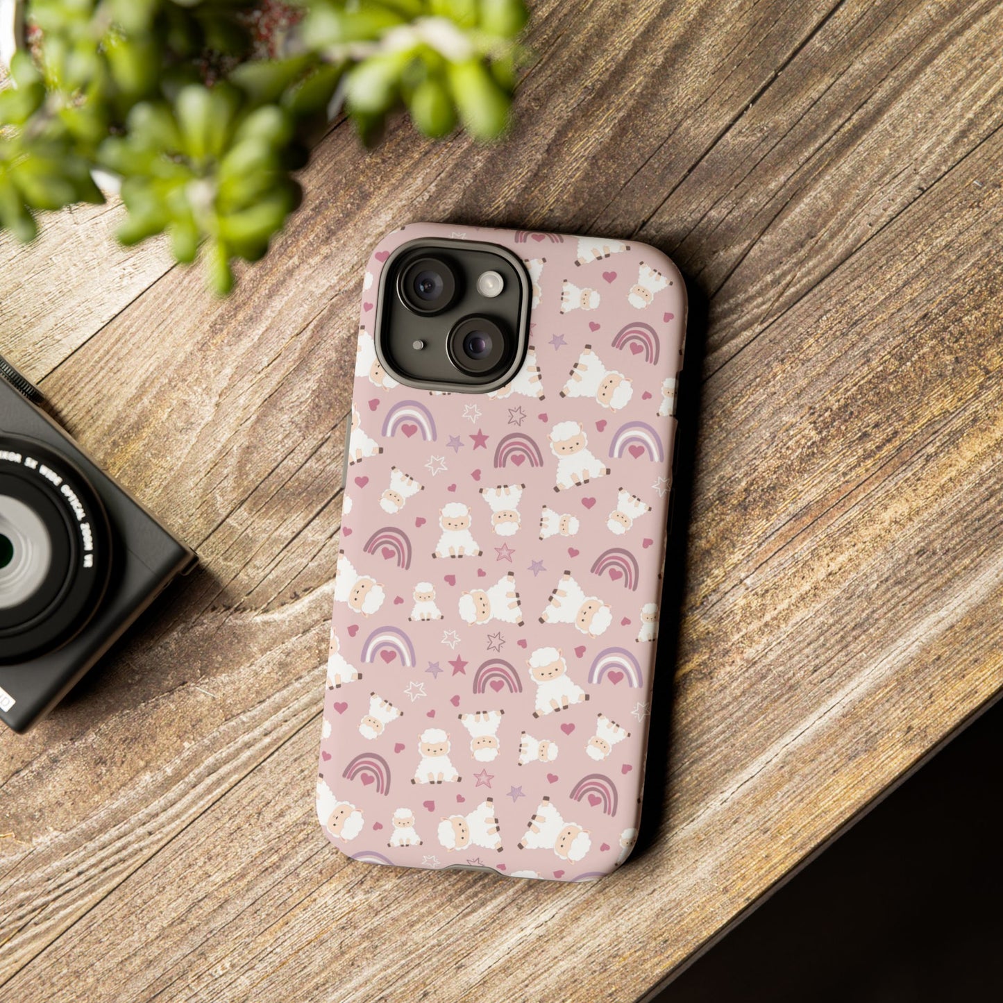 Cute Pastel Phone Case with Teddy Bears and Rainbows, Durable Phone Cover, Trendy Mobile Accessory, Gifts for Her, Birthday Must-Have