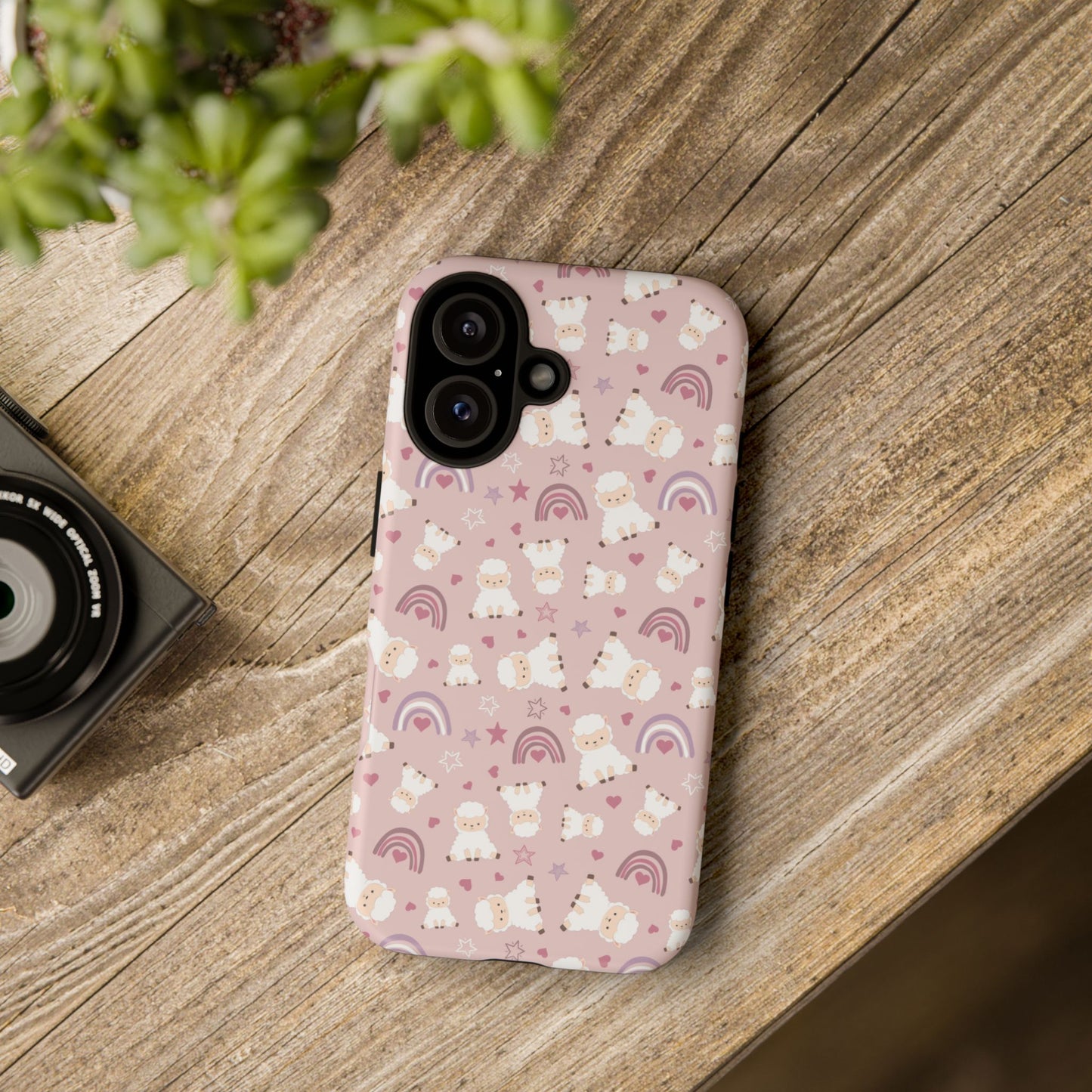 Cute Pastel Phone Case with Teddy Bears and Rainbows, Durable Phone Cover, Trendy Mobile Accessory, Gifts for Her, Birthday Must-Have