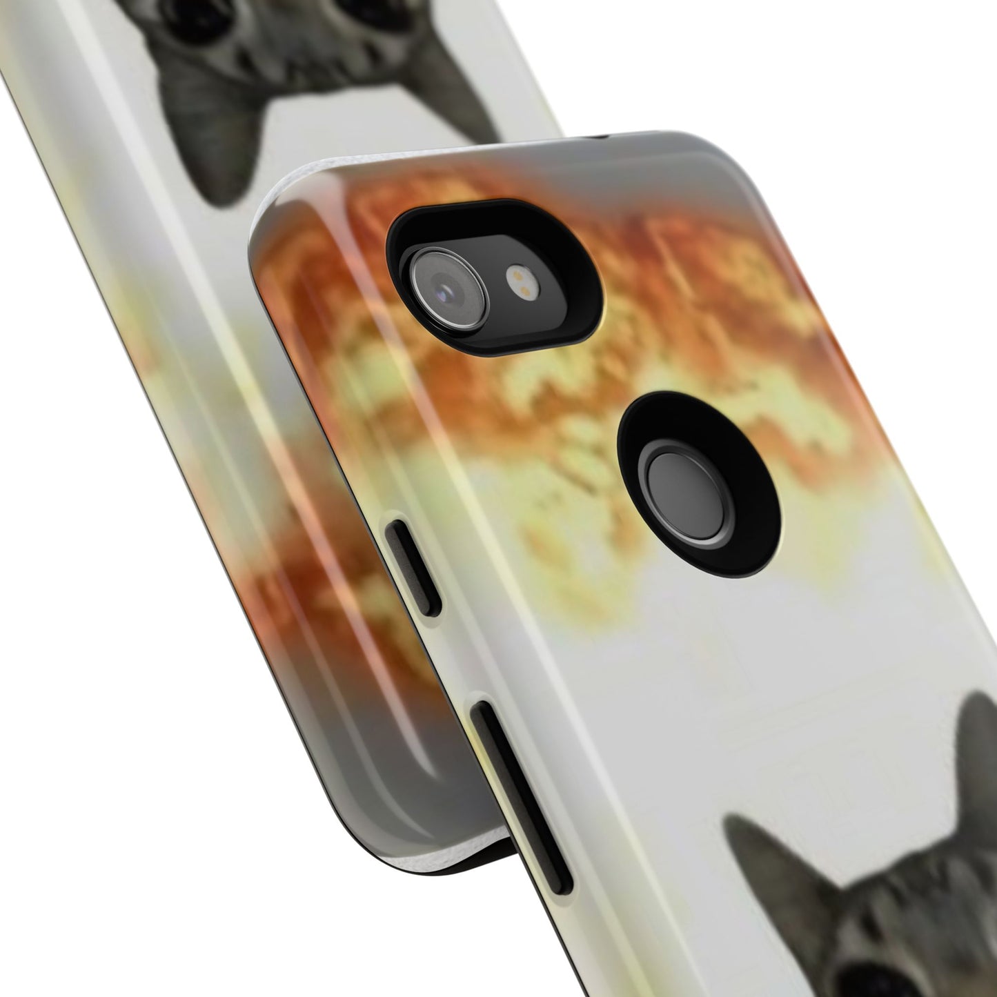 Cat-Themed Phone Case with Explosive Background, Tough Cases for Pet Lovers, Unique Gift for Cat Owners, Funny Animal Accessories, [...]