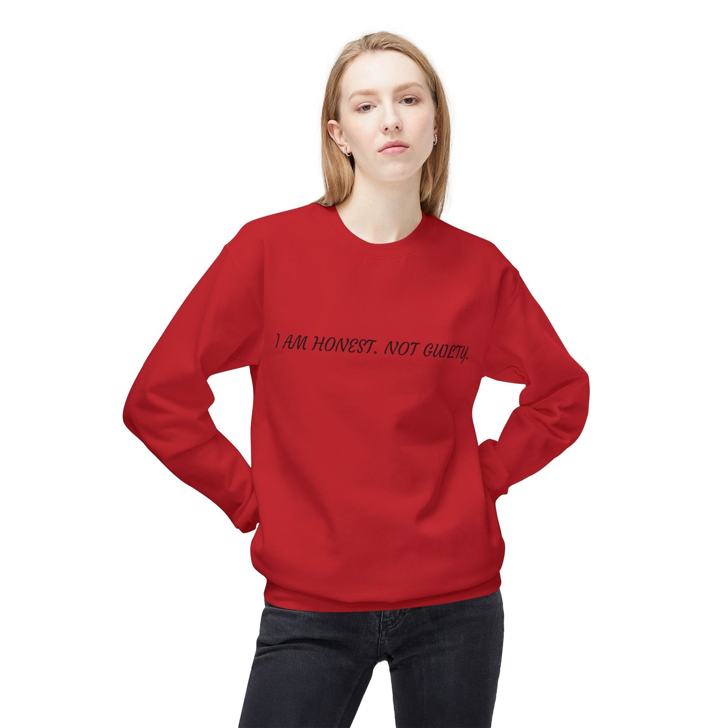 Honest Message Fleece Crewneck Sweatshirt | Unisex Casual Wear, Perfect Gift for Friends, Layering Piece, Everyday Comfort