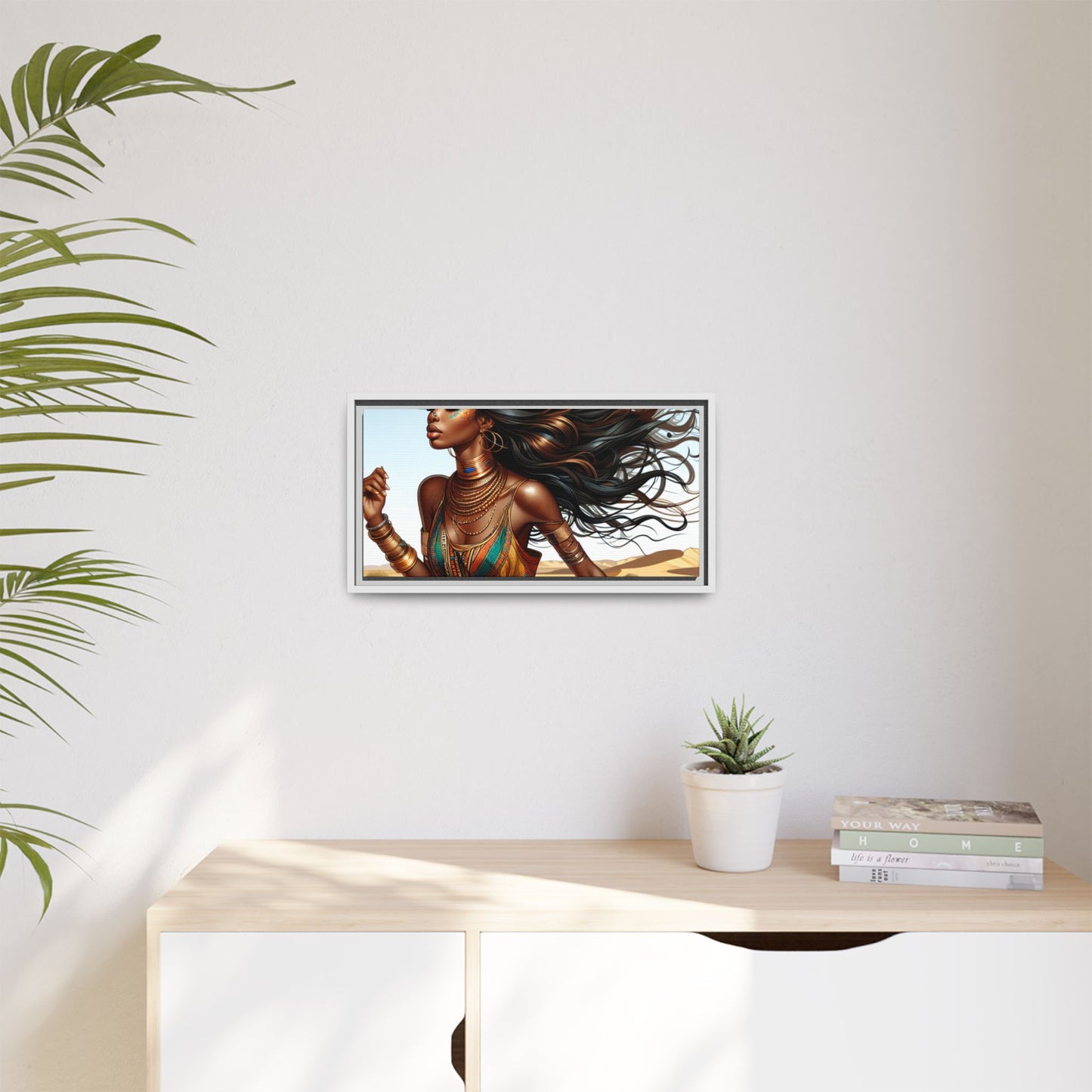 Framed Matte Canvas Art Print - Bohemian Elegance for Home Decor, African Woman Portrait, Gift for Art Lovers, Wall Decoration, [...]