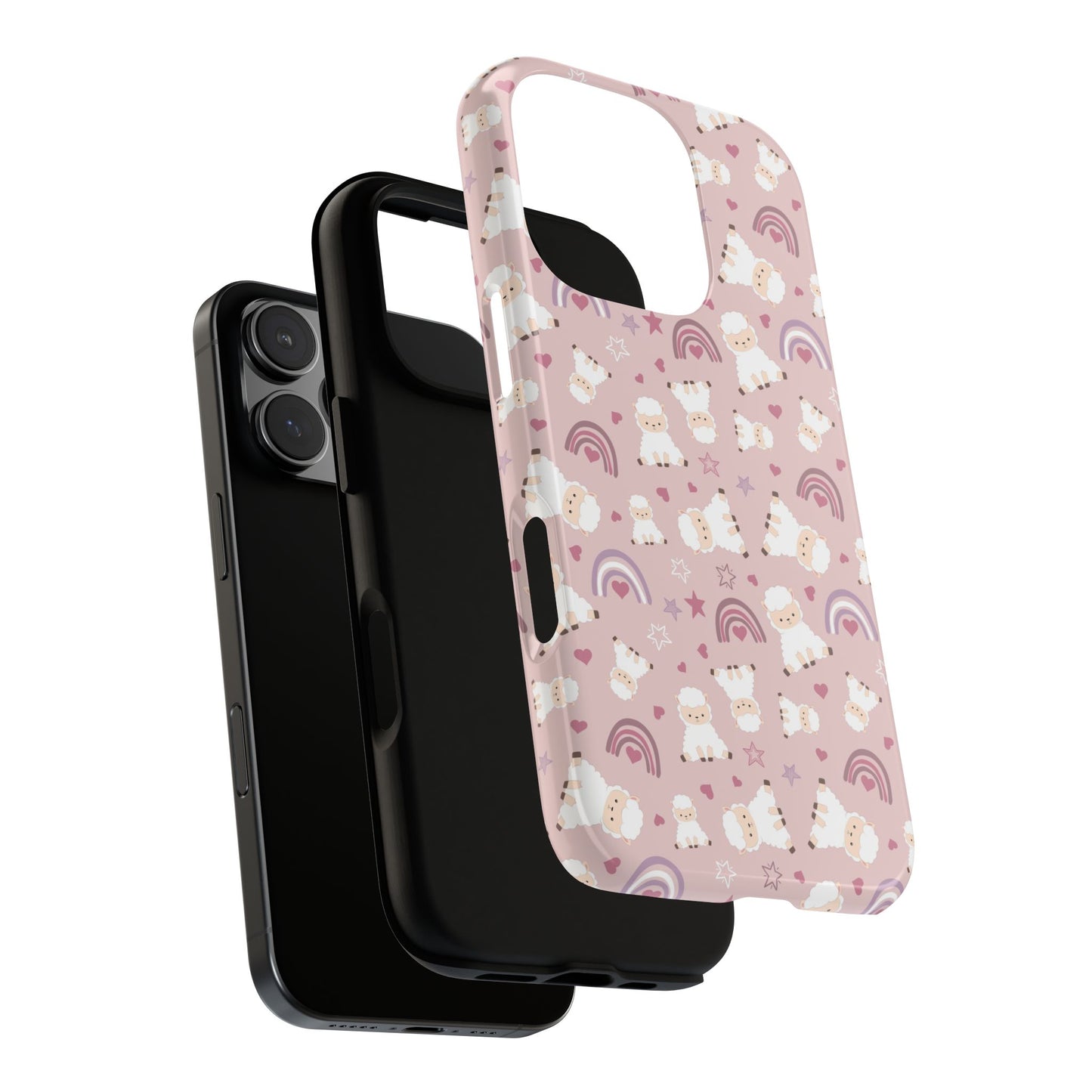 Cute Pastel Phone Case with Teddy Bears and Rainbows, Durable Phone Cover, Trendy Mobile Accessory, Gifts for Her, Birthday Must-Have