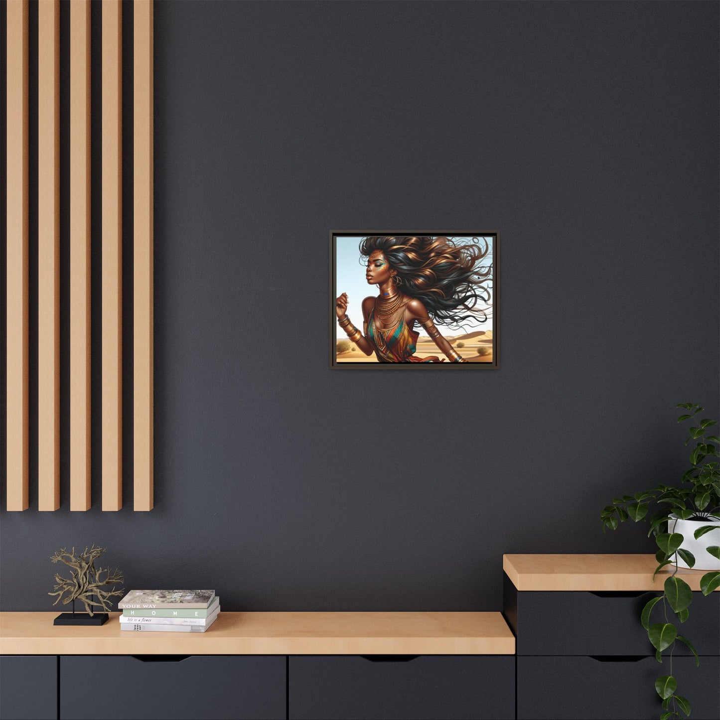 Framed Matte Canvas Art Print - Bohemian Elegance for Home Decor, African Woman Portrait, Gift for Art Lovers, Wall Decoration, [...]