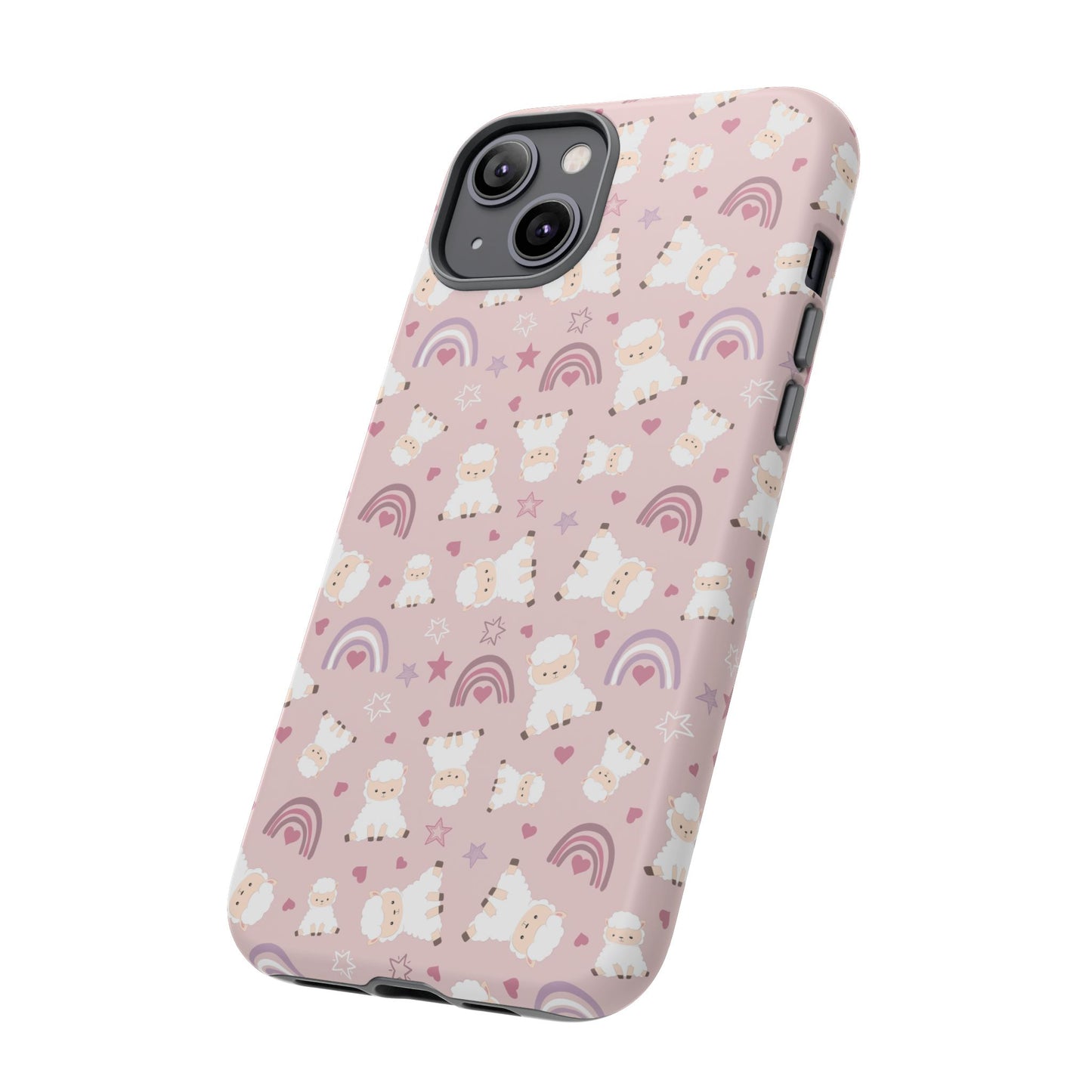 Cute Pastel Phone Case with Teddy Bears and Rainbows, Durable Phone Cover, Trendy Mobile Accessory, Gifts for Her, Birthday Must-Have