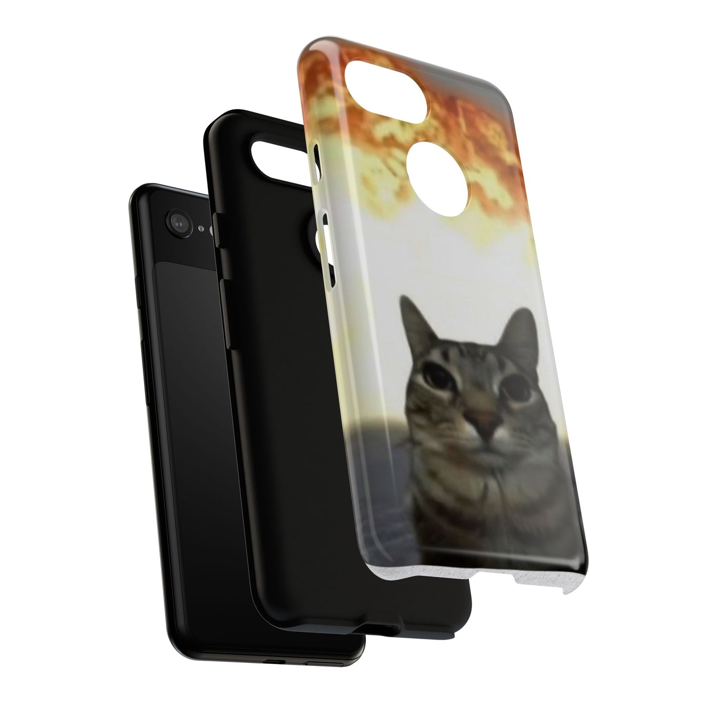 Cat-Themed Phone Case with Explosive Background, Tough Cases for Pet Lovers, Unique Gift for Cat Owners, Funny Animal Accessories, [...]