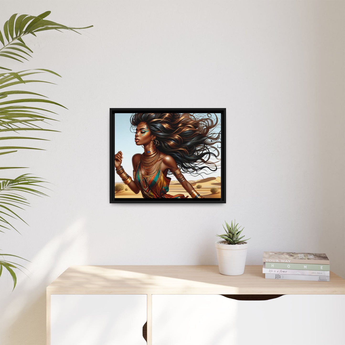 Framed Matte Canvas Art Print - Bohemian Elegance for Home Decor, African Woman Portrait, Gift for Art Lovers, Wall Decoration, [...]