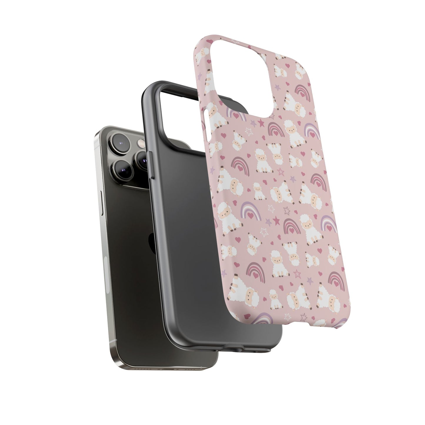 Cute Pastel Phone Case with Teddy Bears and Rainbows, Durable Phone Cover, Trendy Mobile Accessory, Gifts for Her, Birthday Must-Have