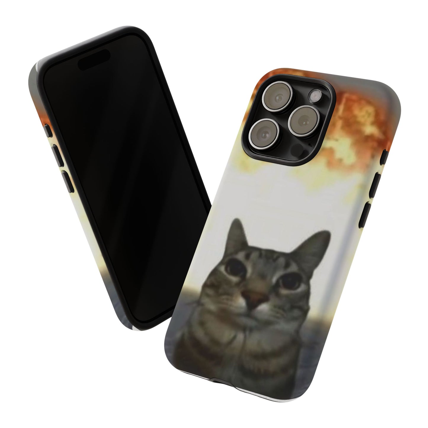 Cat-Themed Phone Case with Explosive Background, Tough Cases for Pet Lovers, Unique Gift for Cat Owners, Funny Animal Accessories, [...]