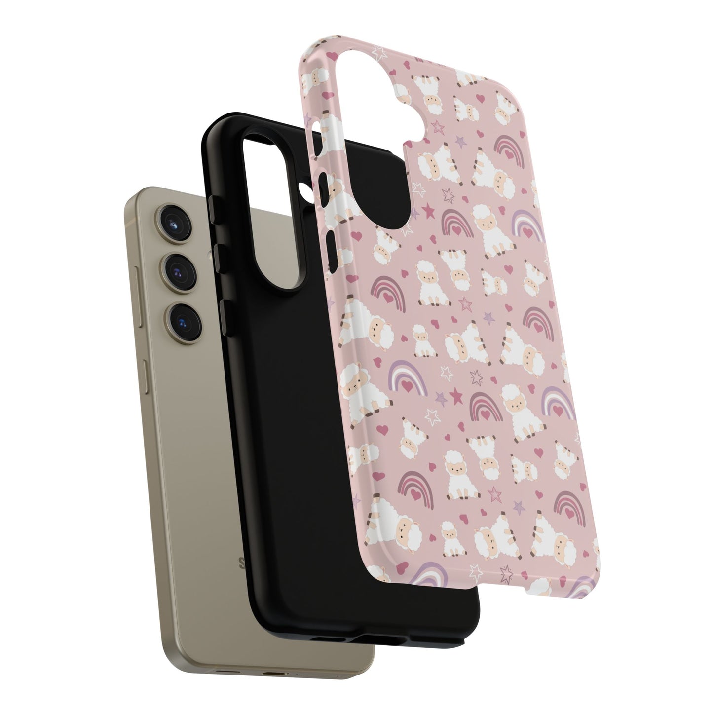 Cute Pastel Phone Case with Teddy Bears and Rainbows, Durable Phone Cover, Trendy Mobile Accessory, Gifts for Her, Birthday Must-Have