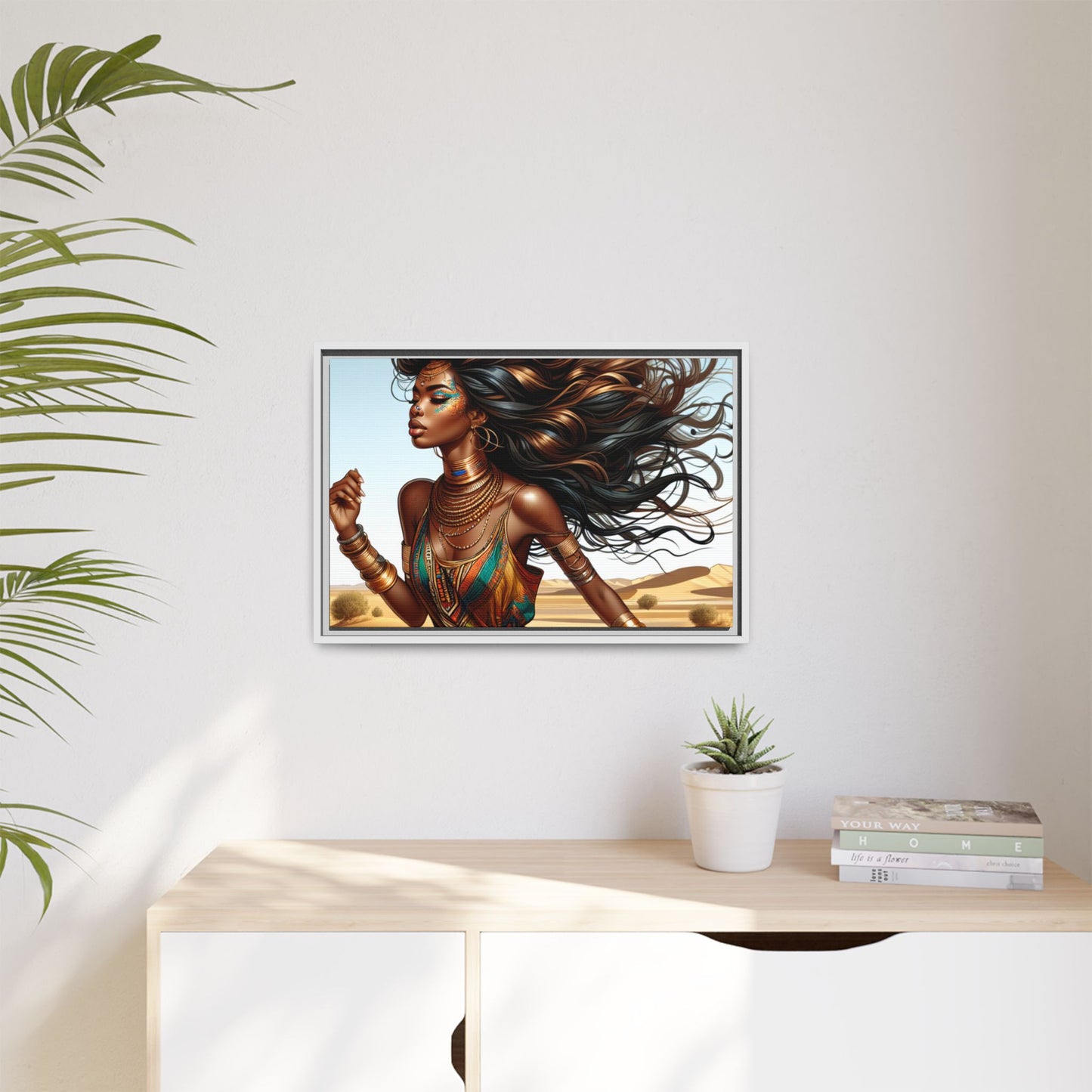 Framed Matte Canvas Art Print - Bohemian Elegance for Home Decor, African Woman Portrait, Gift for Art Lovers, Wall Decoration, [...]