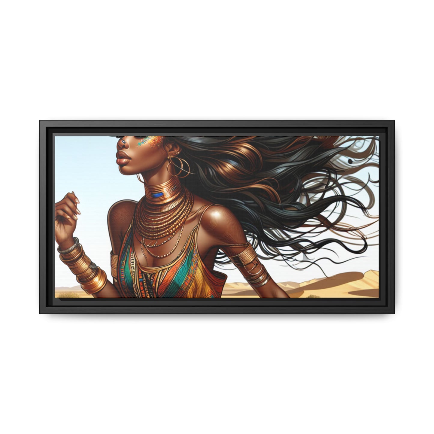 Framed Matte Canvas Art Print - Bohemian Elegance for Home Decor, African Woman Portrait, Gift for Art Lovers, Wall Decoration, [...]