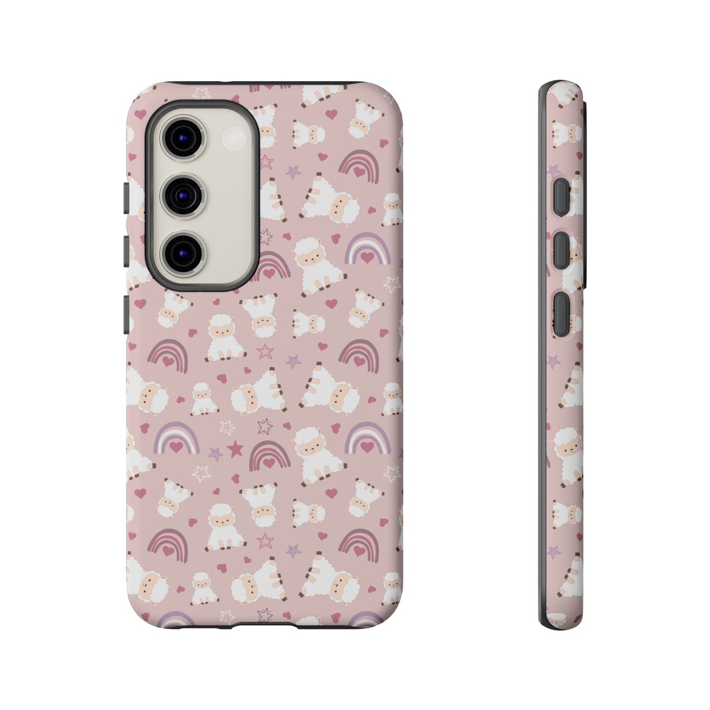 Cute Pastel Phone Case with Teddy Bears and Rainbows, Durable Phone Cover, Trendy Mobile Accessory, Gifts for Her, Birthday Must-Have