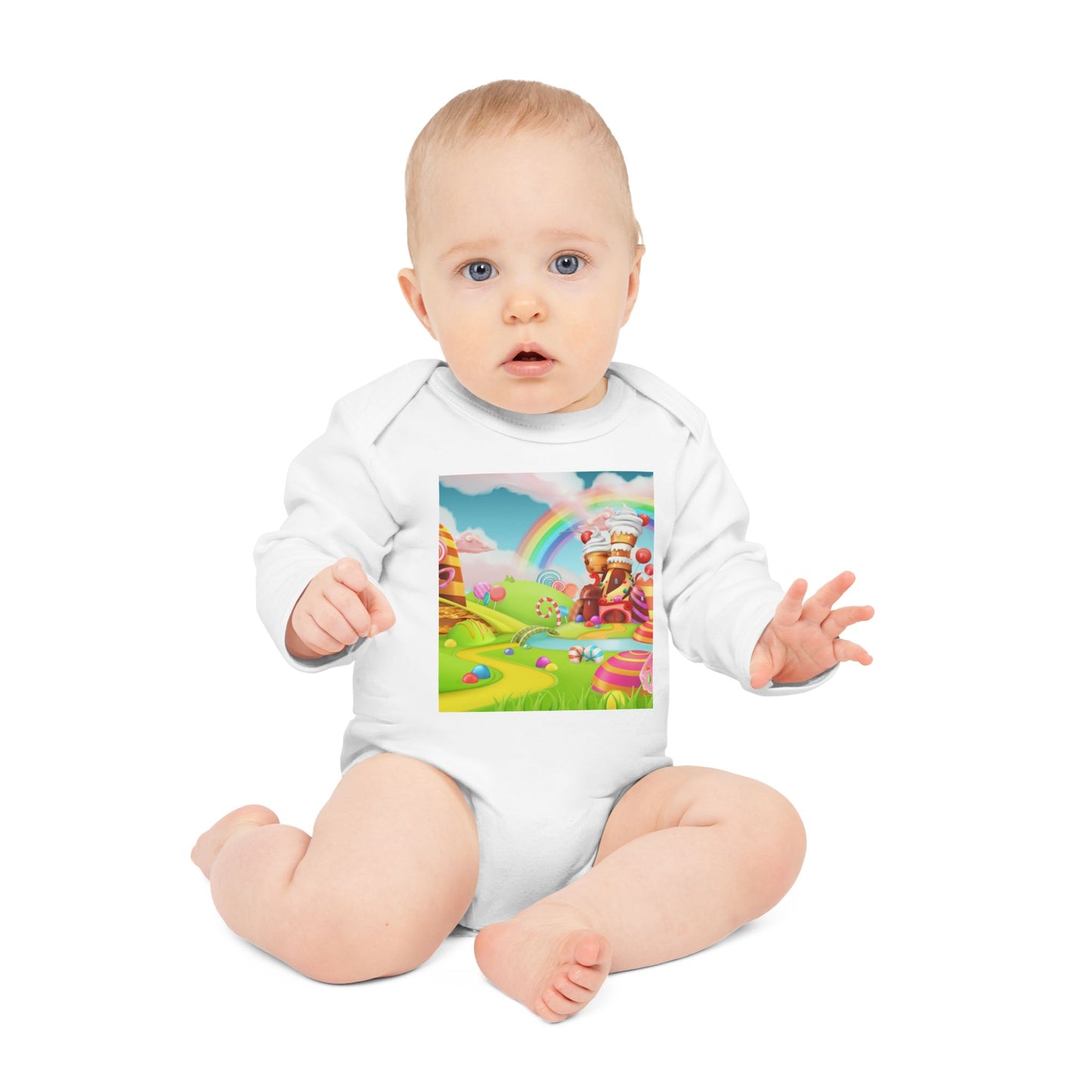 Whimsical Rainbow Baby Bodysuit, Organic Cotton, Cute Baby Shower Gift, Long-Sleeve Infant Wear, Easter Outfit, Toddler Clothing