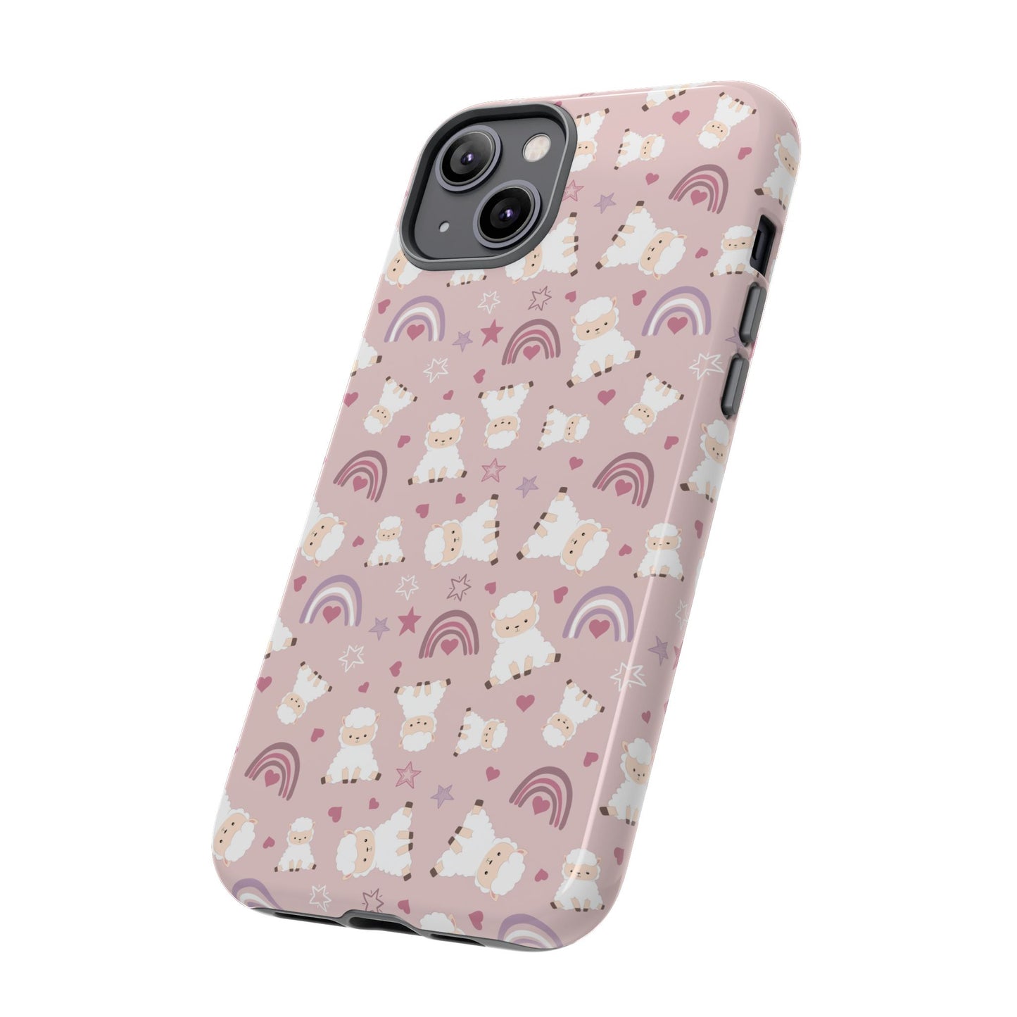 Cute Pastel Phone Case with Teddy Bears and Rainbows, Durable Phone Cover, Trendy Mobile Accessory, Gifts for Her, Birthday Must-Have