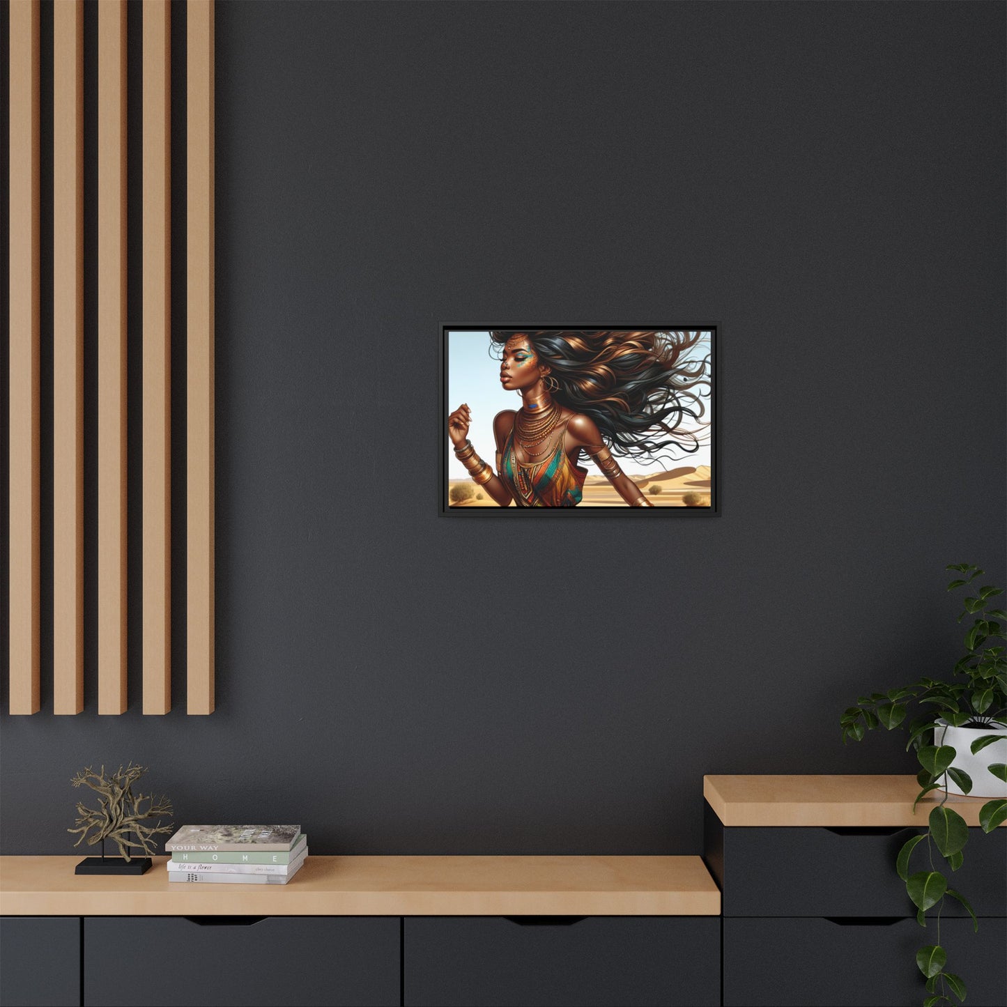 Framed Matte Canvas Art Print - Bohemian Elegance for Home Decor, African Woman Portrait, Gift for Art Lovers, Wall Decoration, [...]
