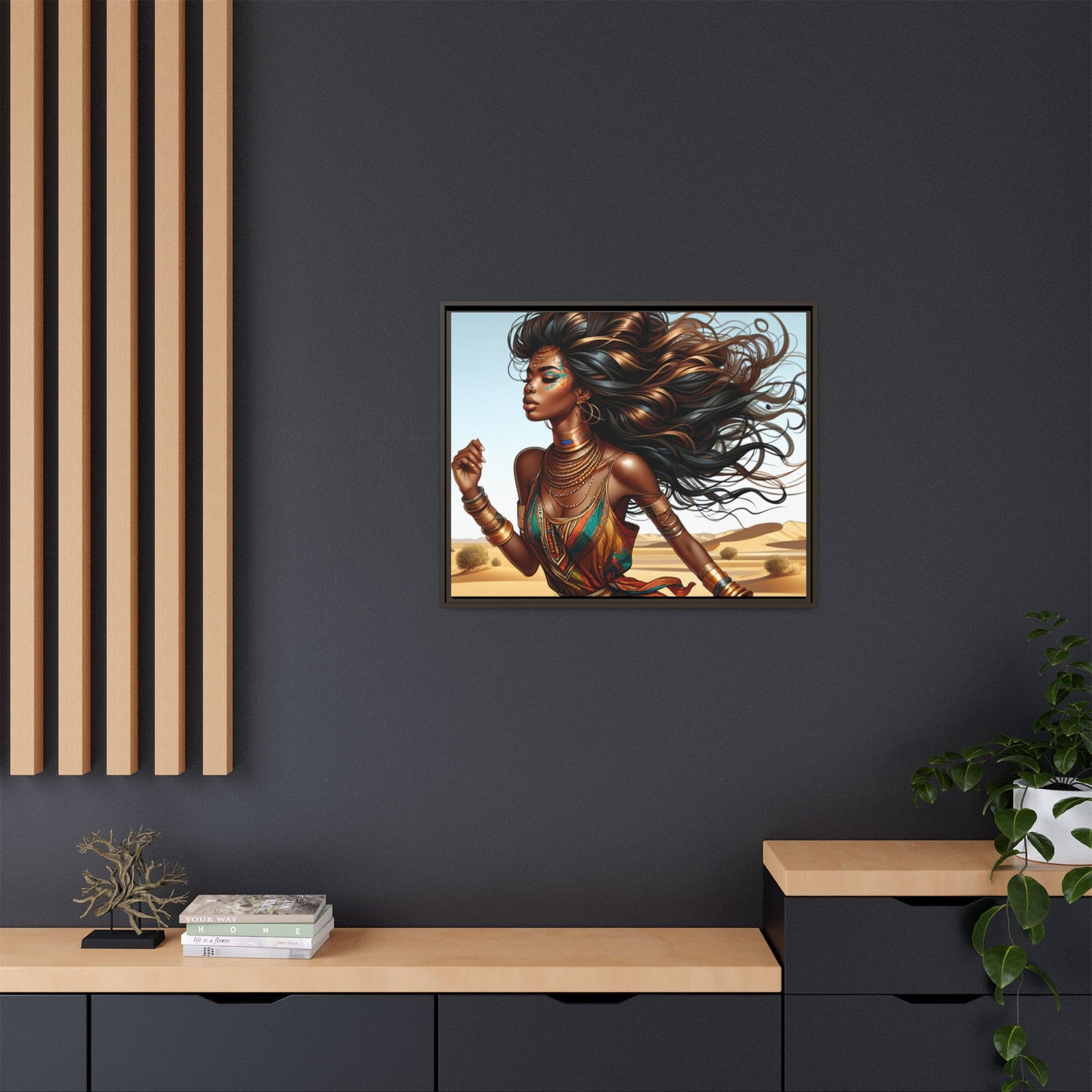 Framed Matte Canvas Art Print - Bohemian Elegance for Home Decor, African Woman Portrait, Gift for Art Lovers, Wall Decoration, [...]