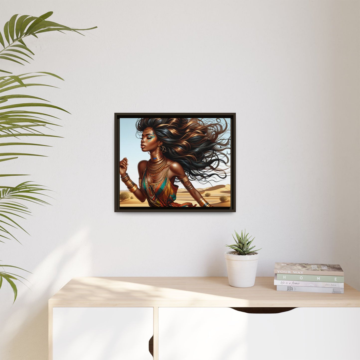 Framed Matte Canvas Art Print - Bohemian Elegance for Home Decor, African Woman Portrait, Gift for Art Lovers, Wall Decoration, [...]